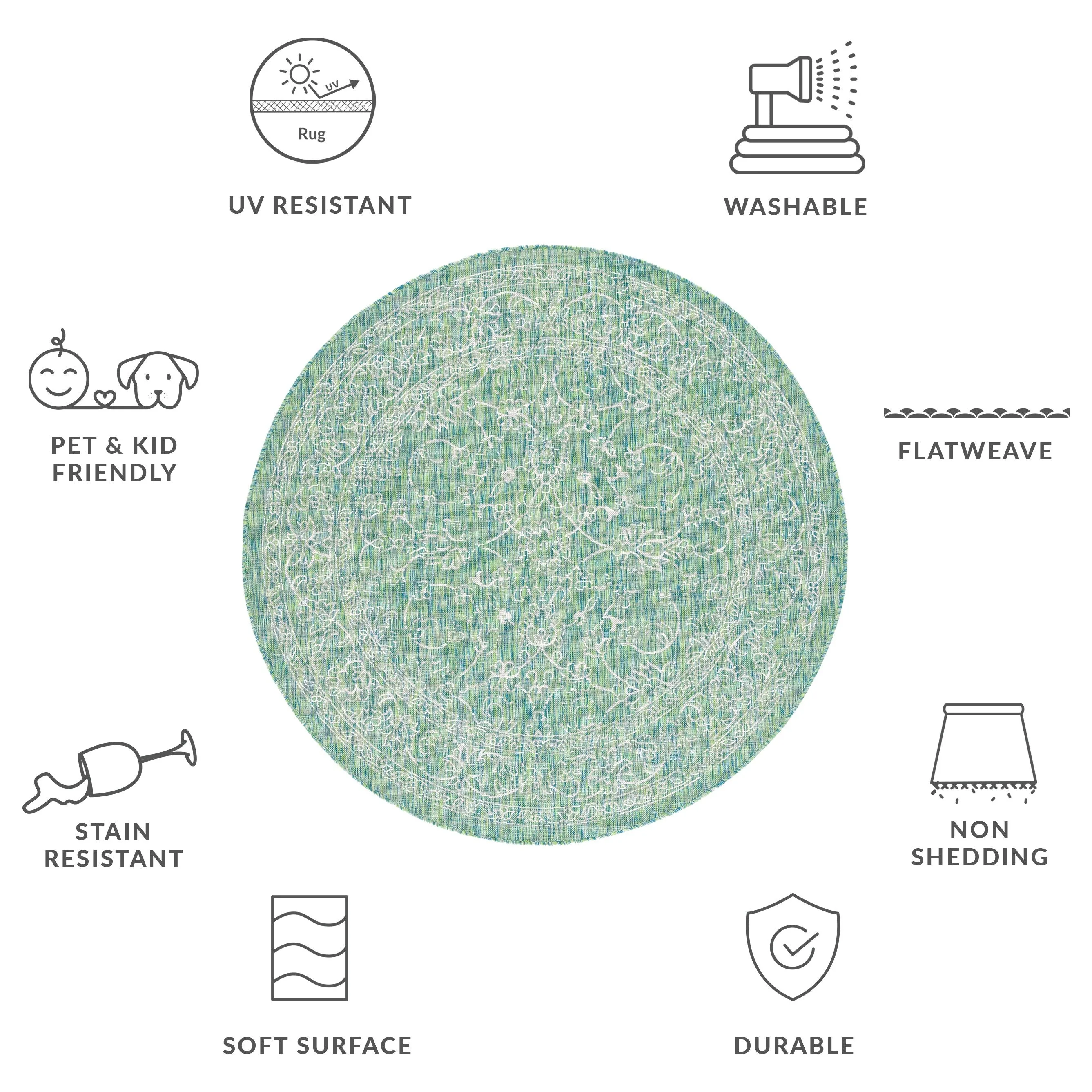 SAFAVIEH Courtyard Hasina Indoor /Outdoor Waterproof Patio Backyard Rug