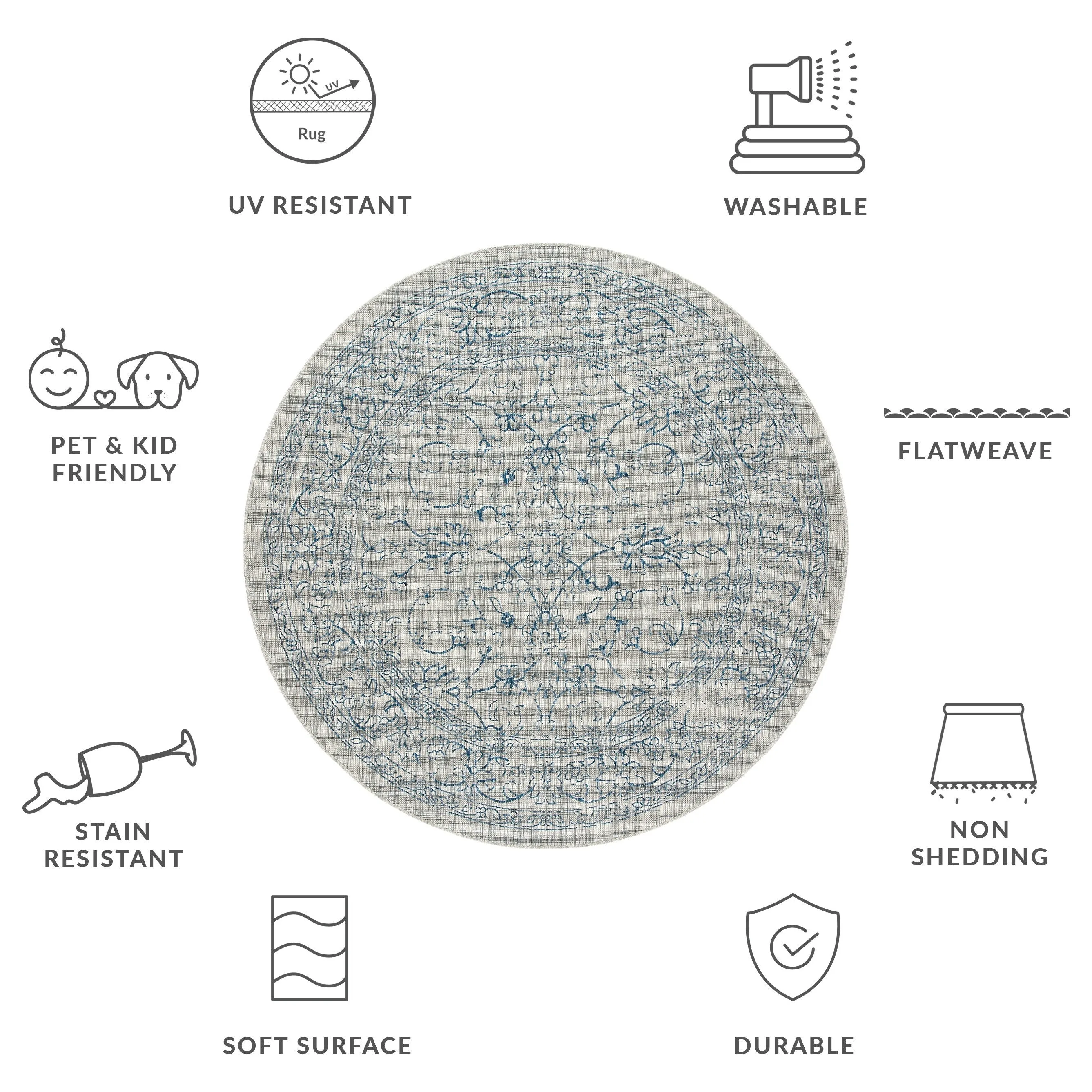 SAFAVIEH Courtyard Hasina Indoor /Outdoor Waterproof Patio Backyard Rug