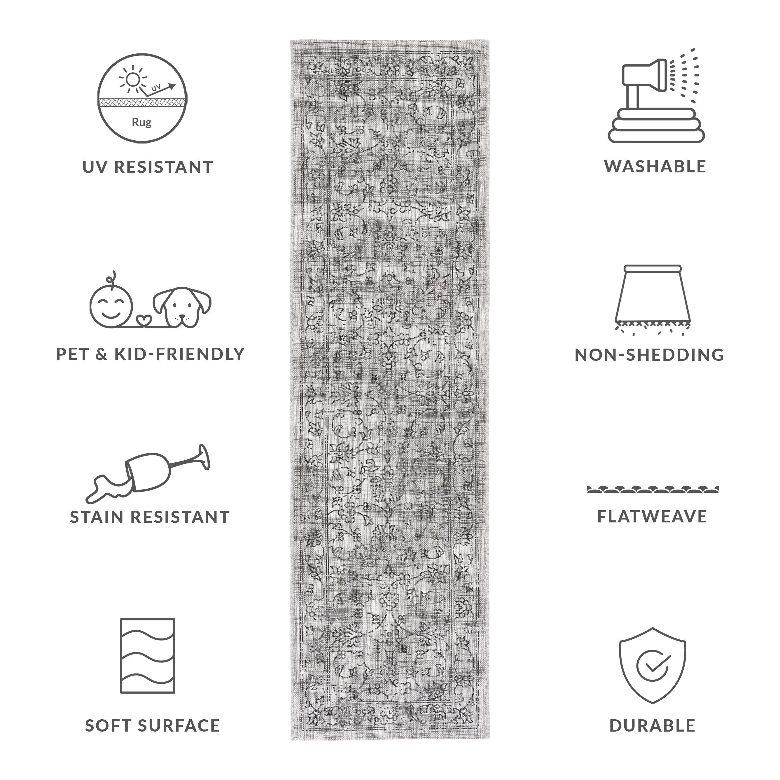 SAFAVIEH Courtyard Hasina Indoor /Outdoor Waterproof Patio Backyard Rug
