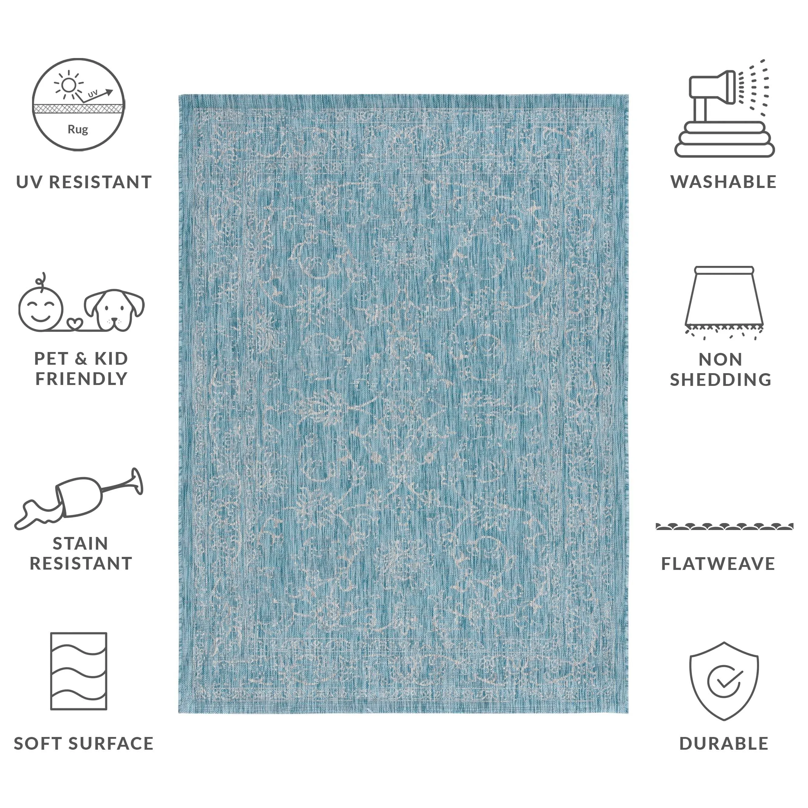 SAFAVIEH Courtyard Hasina Indoor /Outdoor Waterproof Patio Backyard Rug