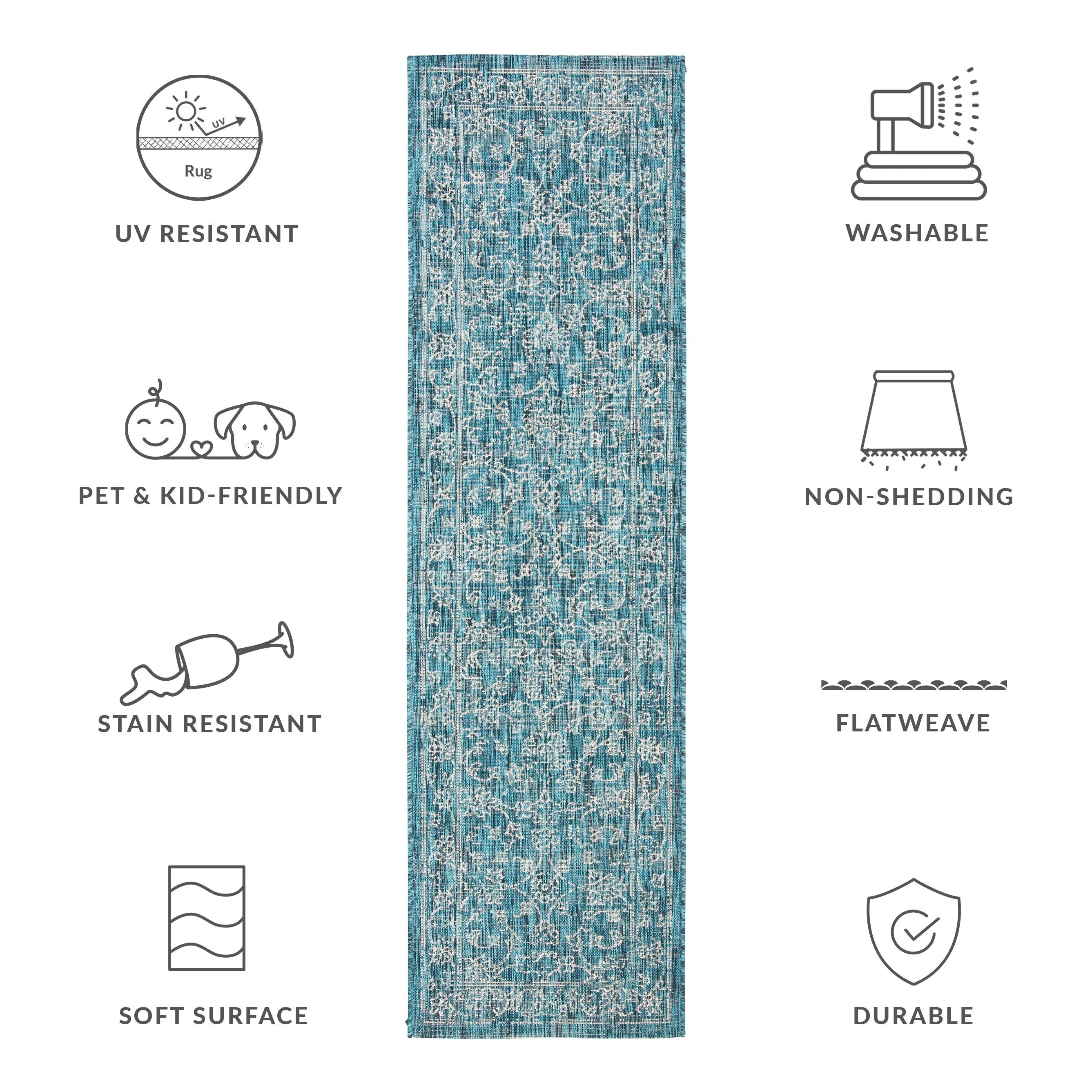 SAFAVIEH Courtyard Hasina Indoor /Outdoor Waterproof Patio Backyard Rug