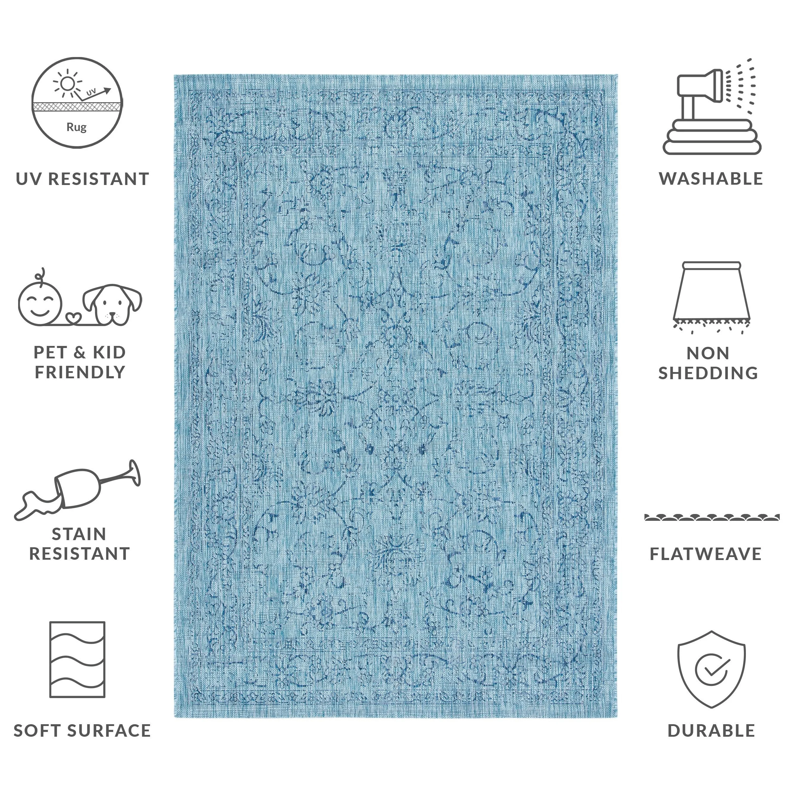SAFAVIEH Courtyard Hasina Indoor /Outdoor Waterproof Patio Backyard Rug