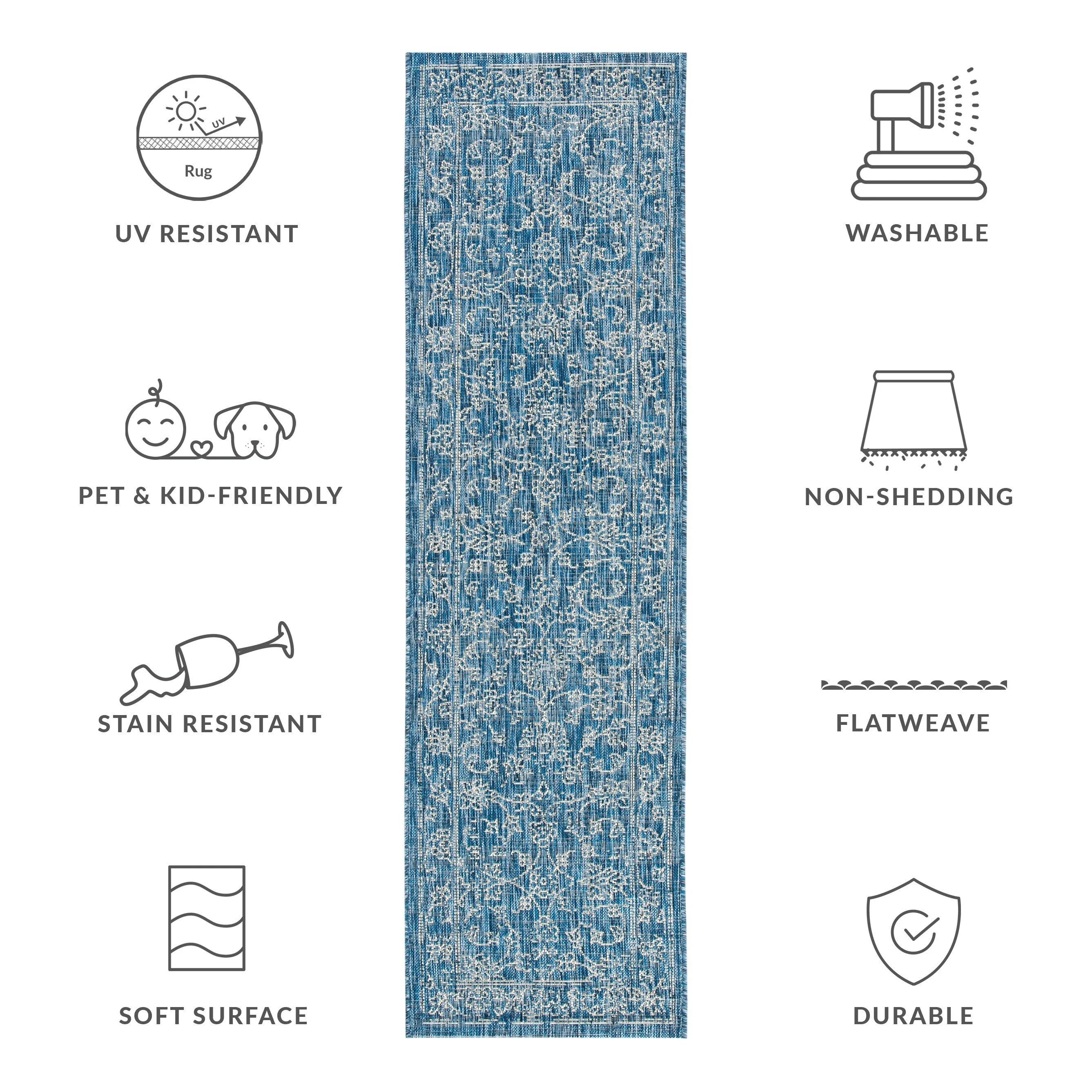 SAFAVIEH Courtyard Hasina Indoor /Outdoor Waterproof Patio Backyard Rug