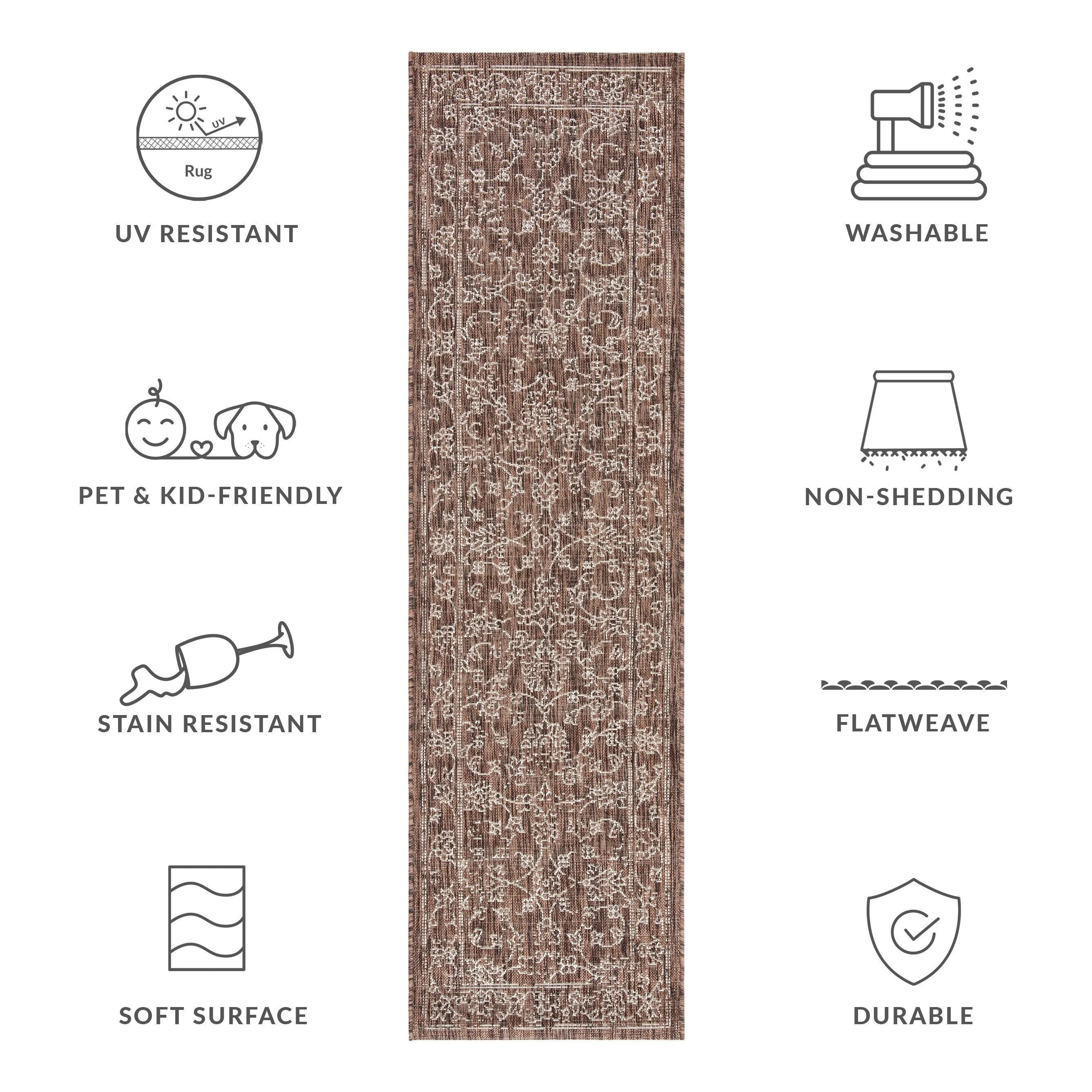 SAFAVIEH Courtyard Hasina Indoor /Outdoor Waterproof Patio Backyard Rug
