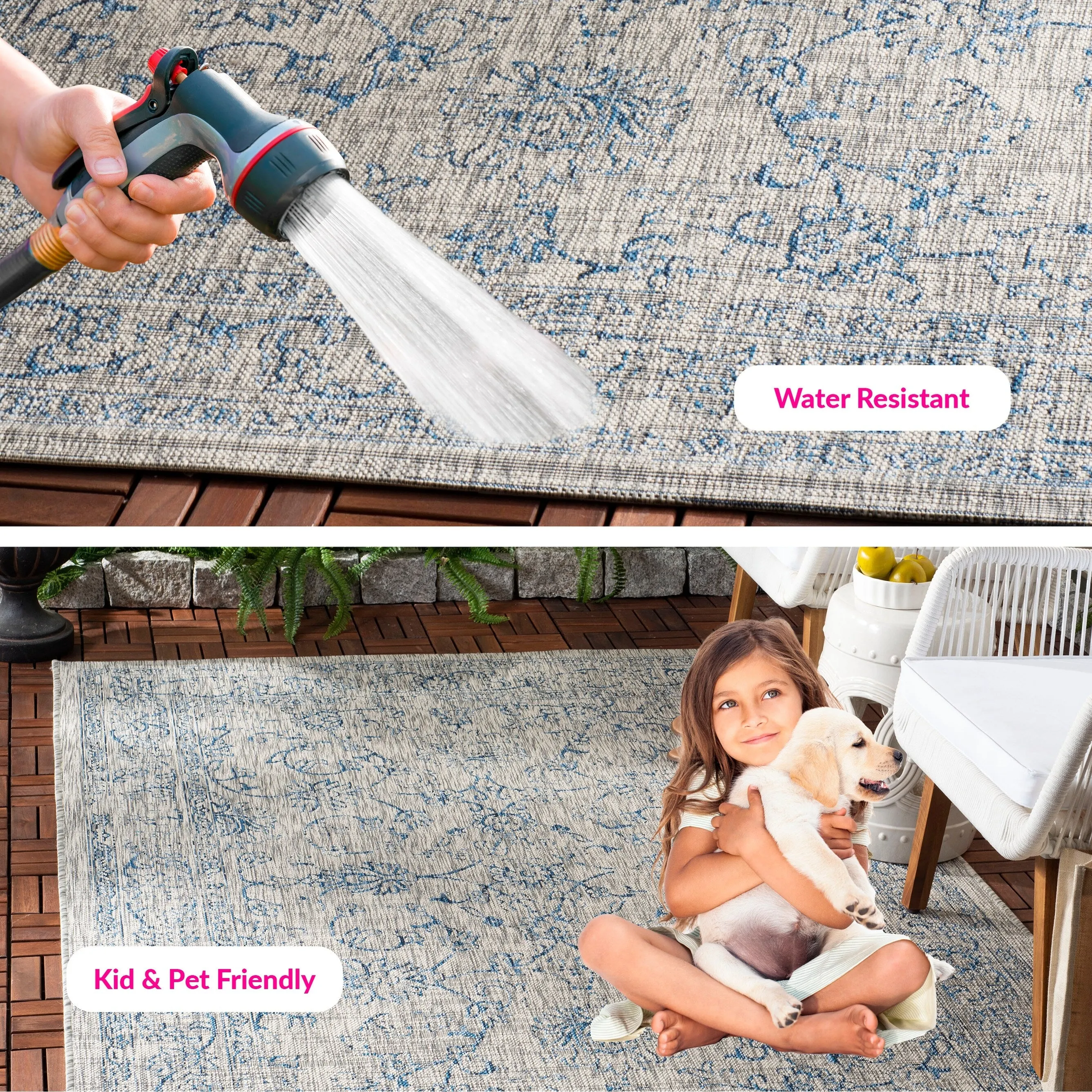 SAFAVIEH Courtyard Hasina Indoor /Outdoor Waterproof Patio Backyard Rug