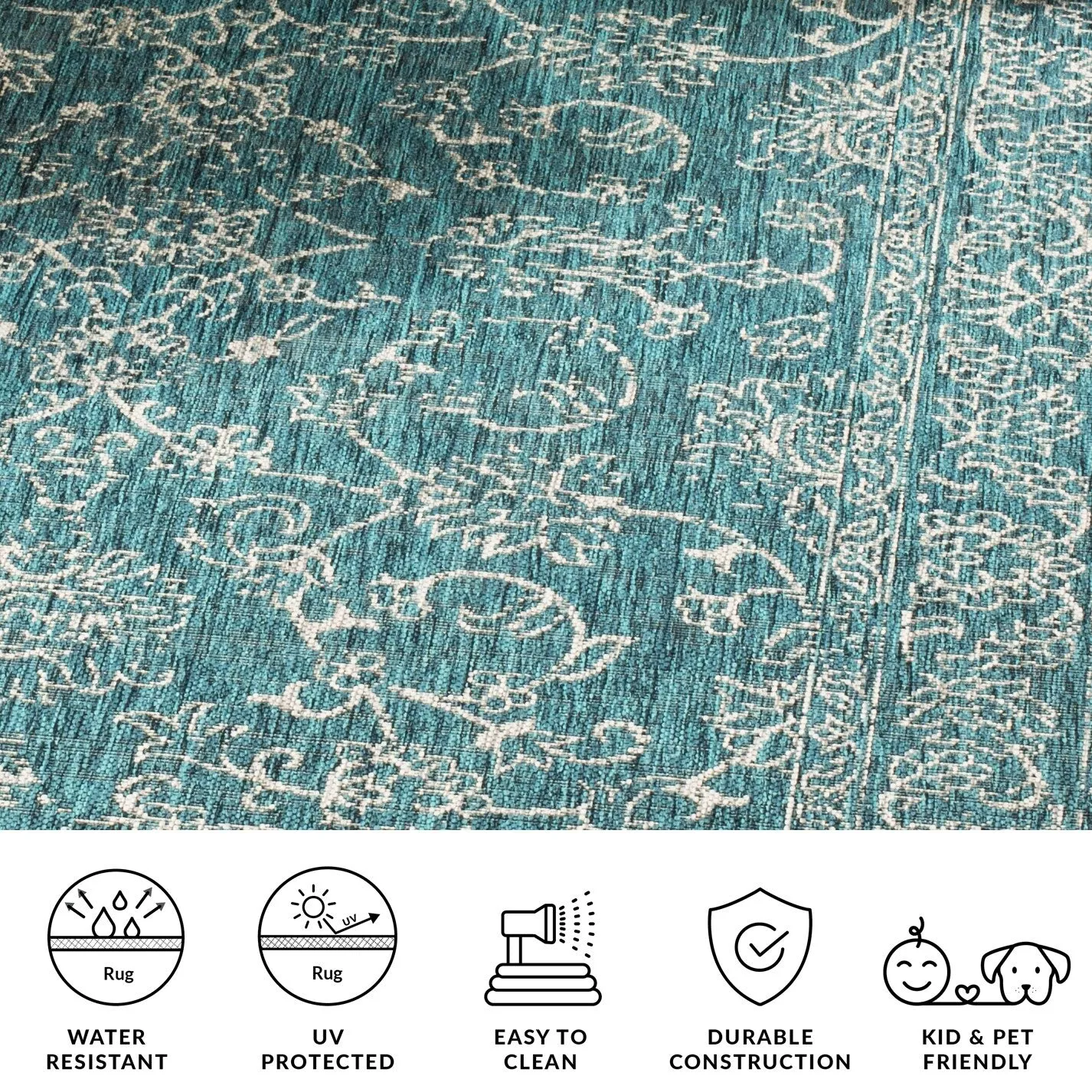 SAFAVIEH Courtyard Hasina Indoor /Outdoor Waterproof Patio Backyard Rug