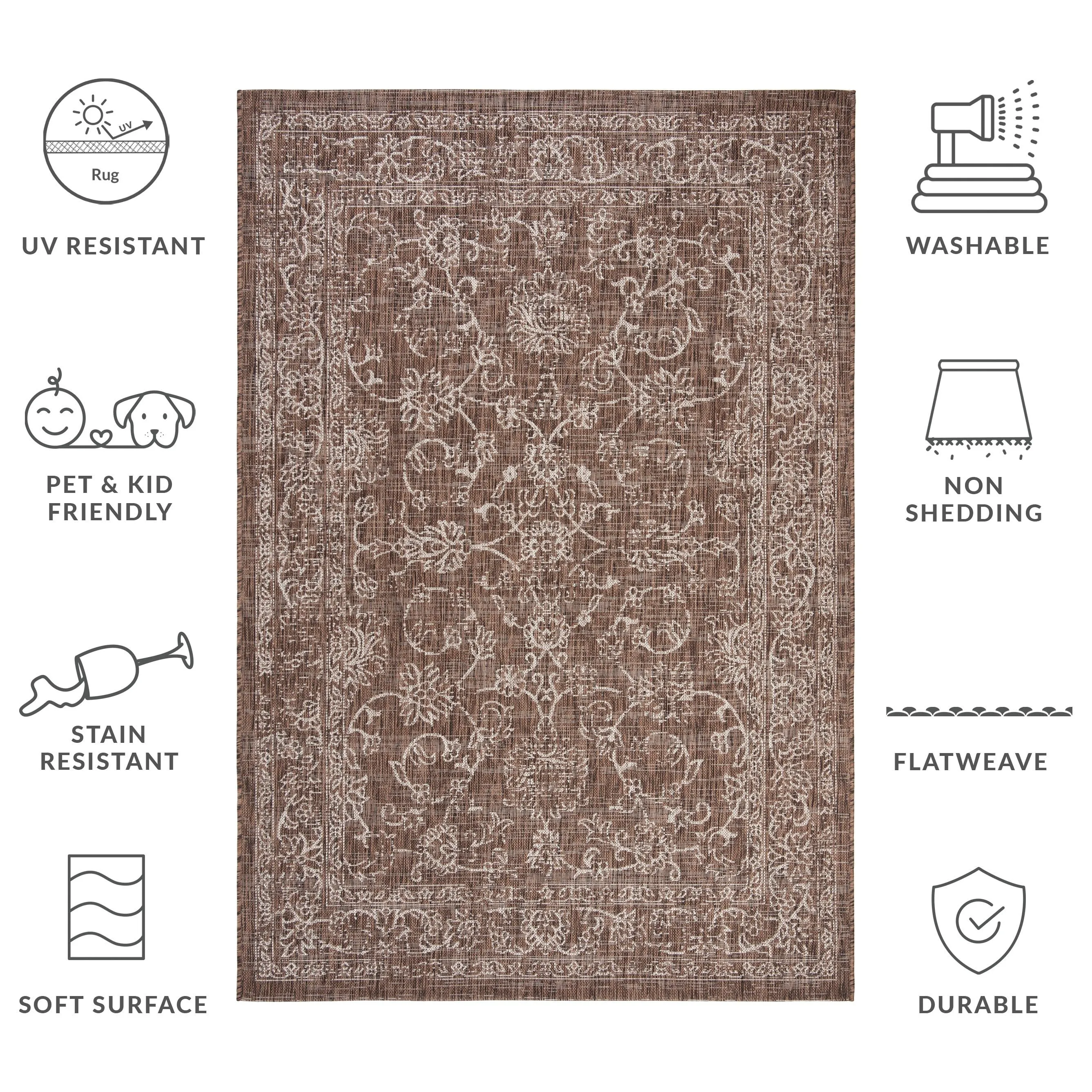 SAFAVIEH Courtyard Hasina Indoor /Outdoor Waterproof Patio Backyard Rug