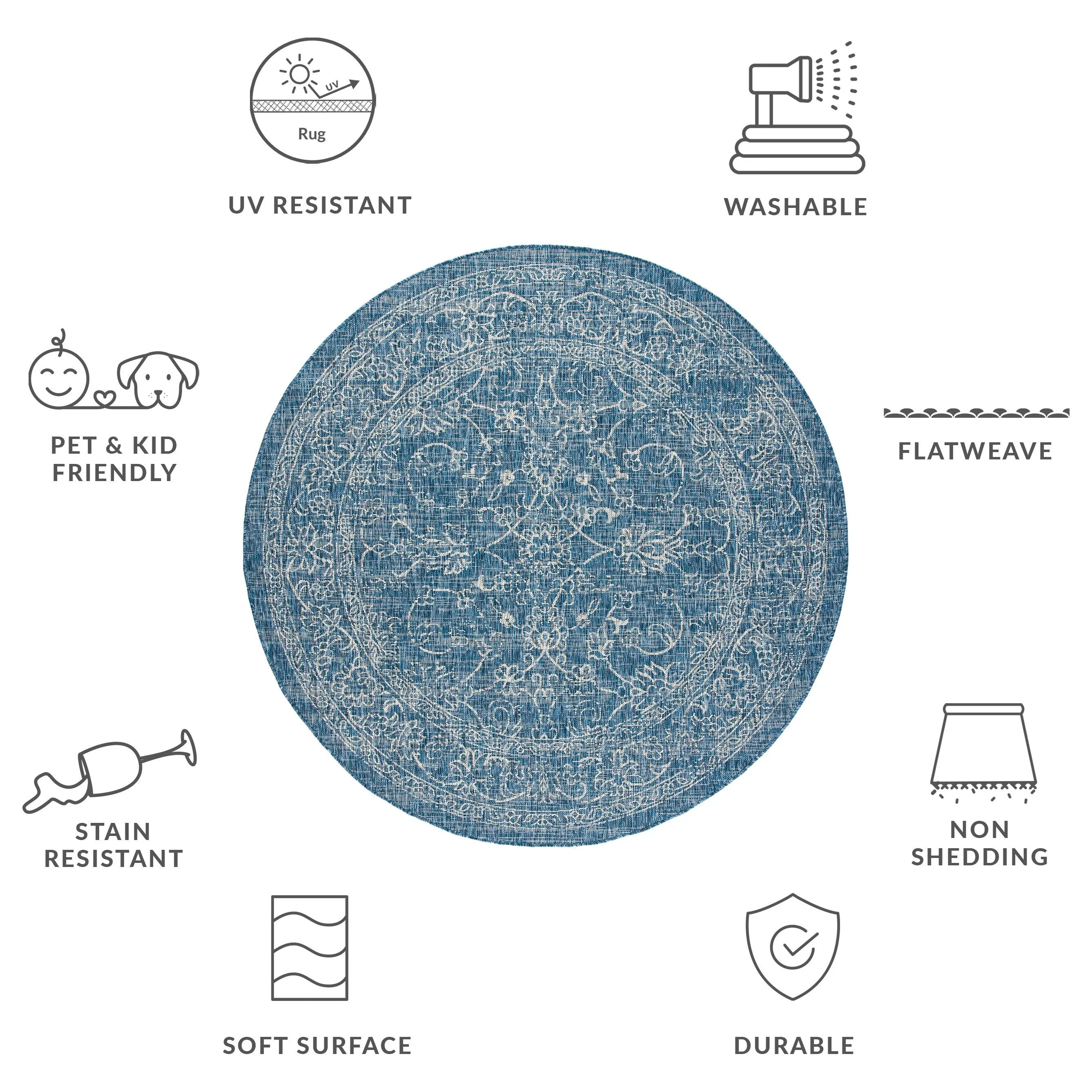 SAFAVIEH Courtyard Hasina Indoor /Outdoor Waterproof Patio Backyard Rug