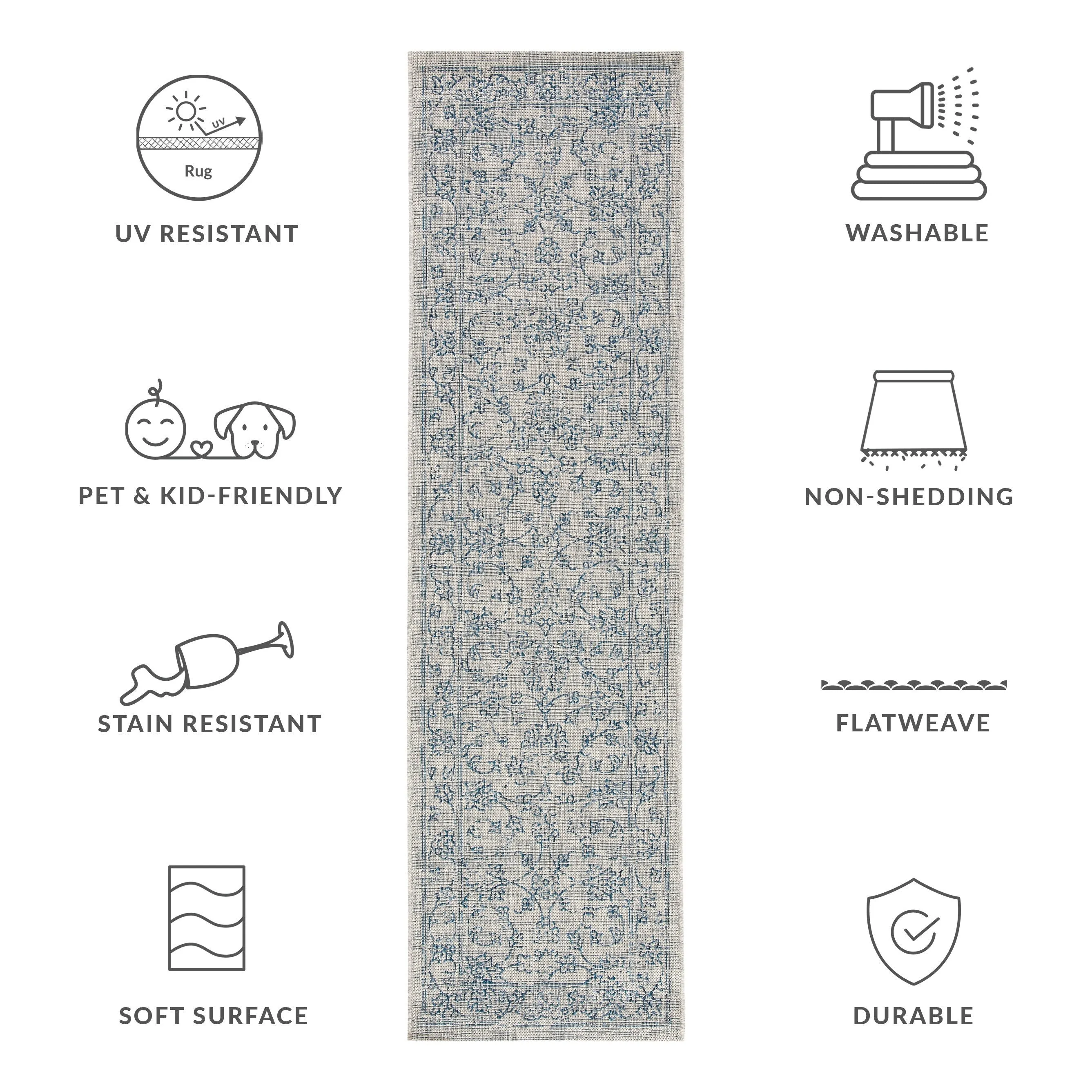 SAFAVIEH Courtyard Hasina Indoor /Outdoor Waterproof Patio Backyard Rug