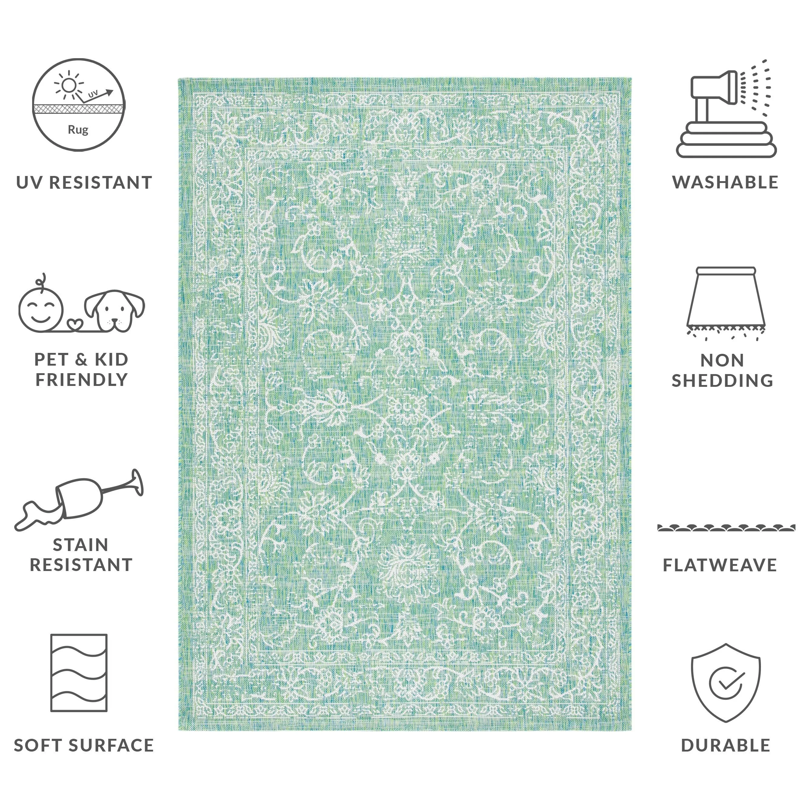 SAFAVIEH Courtyard Hasina Indoor /Outdoor Waterproof Patio Backyard Rug