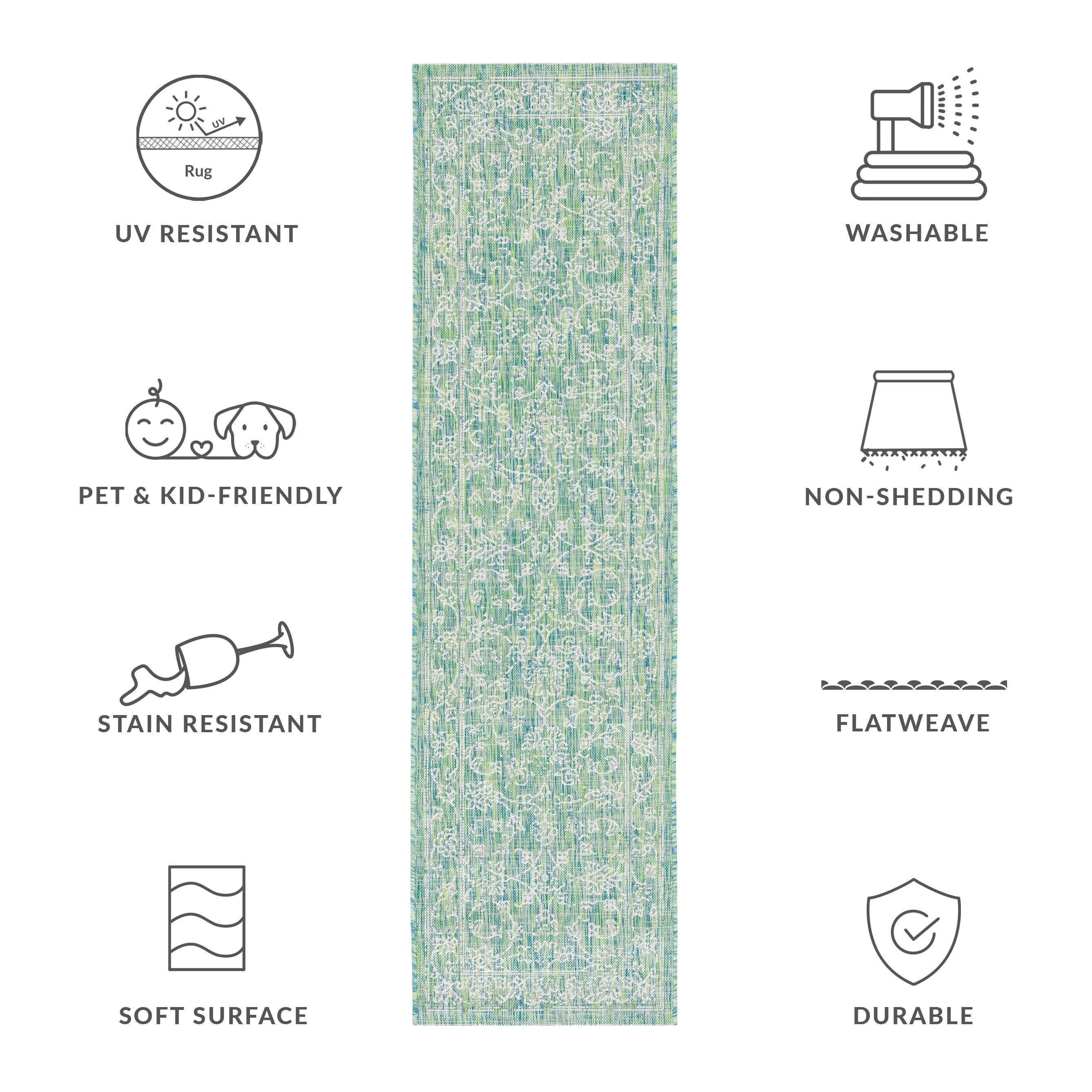 SAFAVIEH Courtyard Hasina Indoor /Outdoor Waterproof Patio Backyard Rug