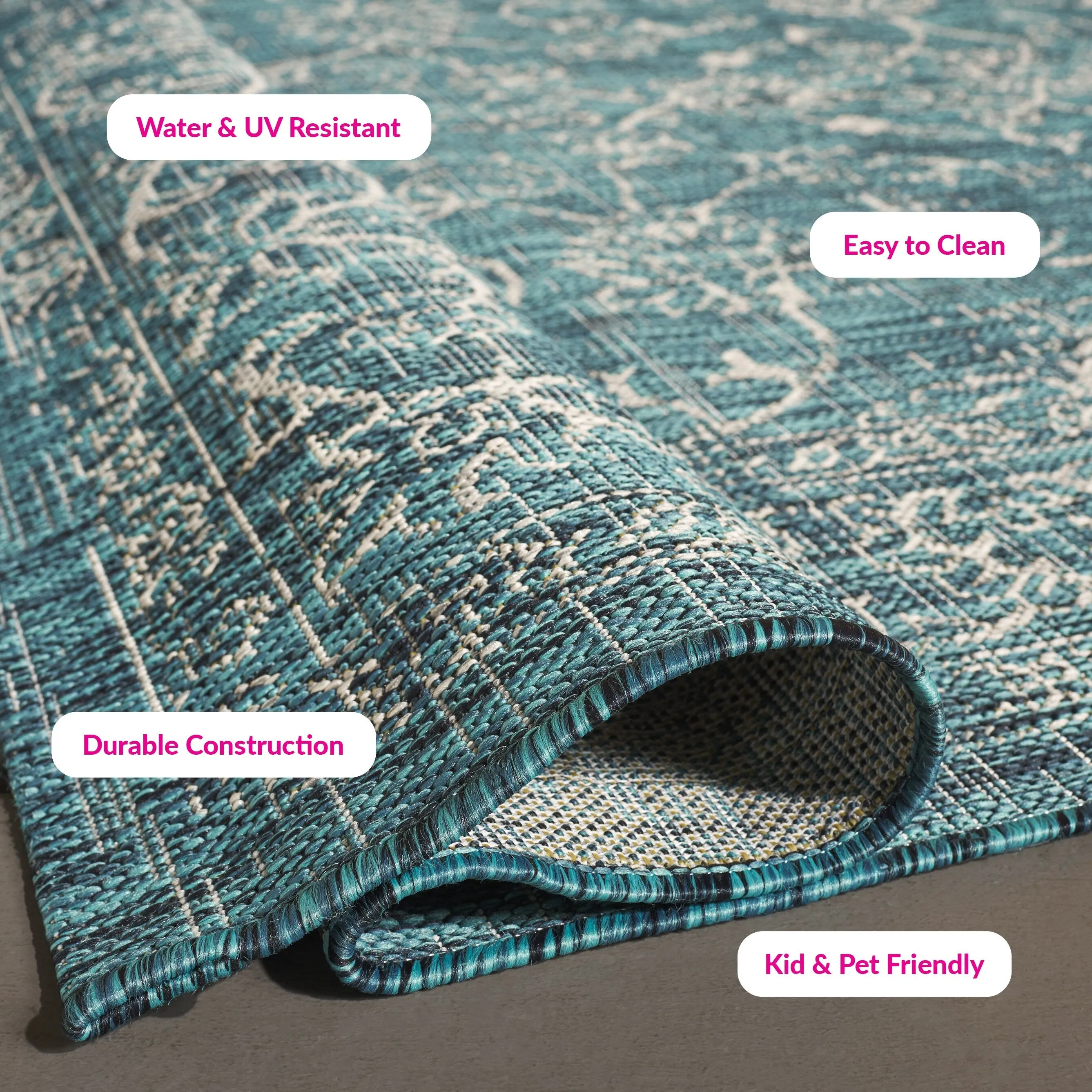 SAFAVIEH Courtyard Hasina Indoor /Outdoor Waterproof Patio Backyard Rug