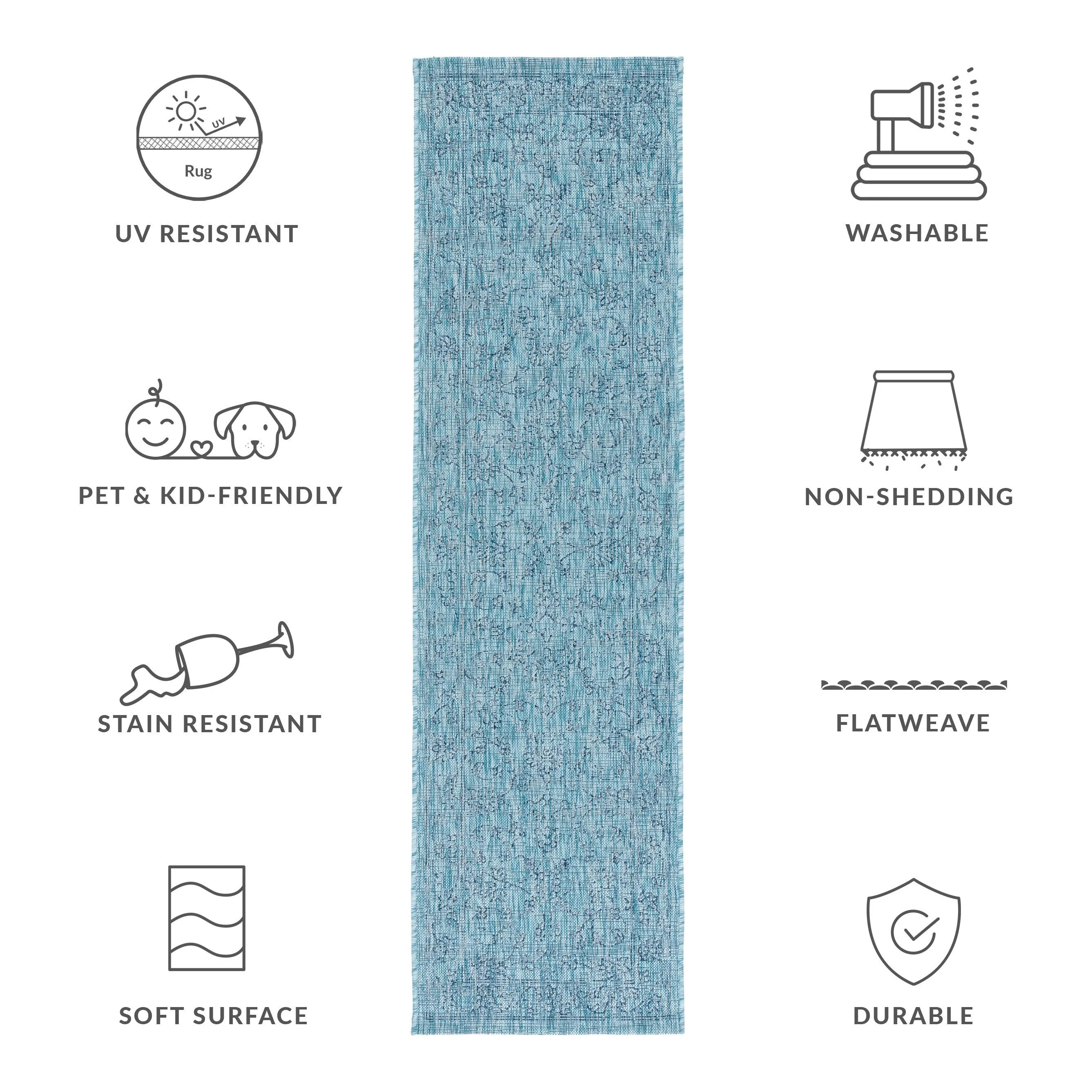 SAFAVIEH Courtyard Hasina Indoor /Outdoor Waterproof Patio Backyard Rug