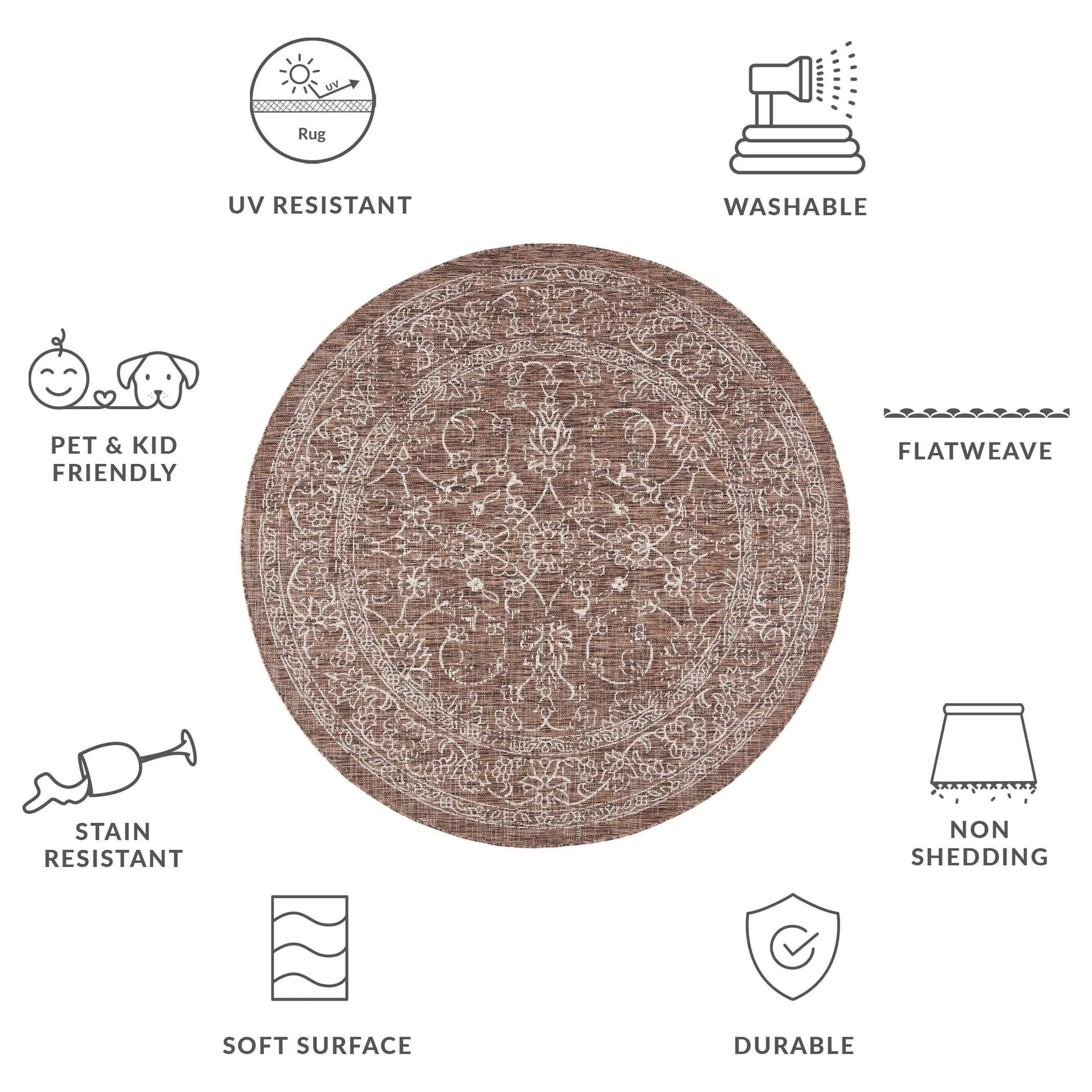 SAFAVIEH Courtyard Hasina Indoor /Outdoor Waterproof Patio Backyard Rug