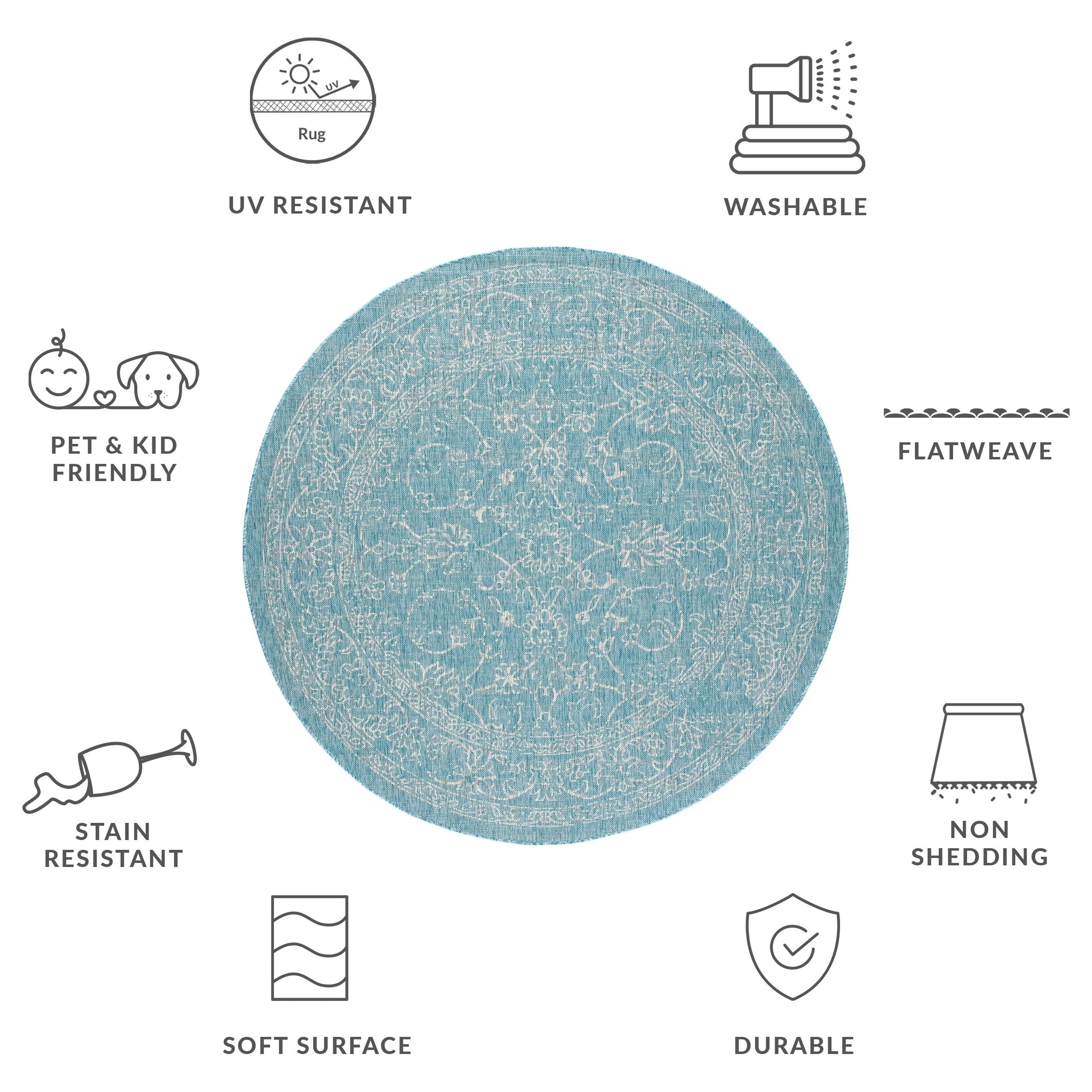 SAFAVIEH Courtyard Hasina Indoor /Outdoor Waterproof Patio Backyard Rug