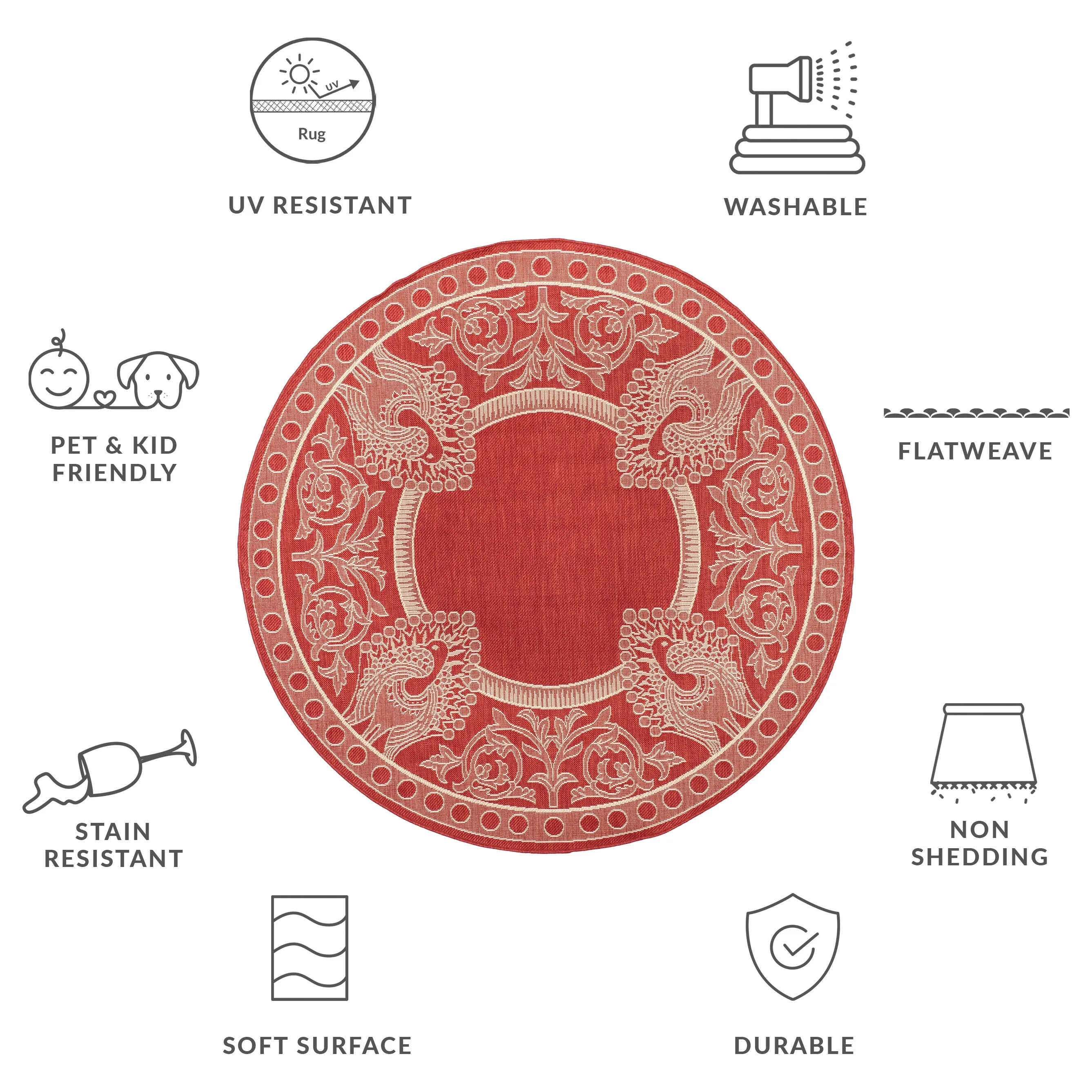 SAFAVIEH Courtyard Kitija Indoor/ Outdoor Waterproof Patio Backyard Rug