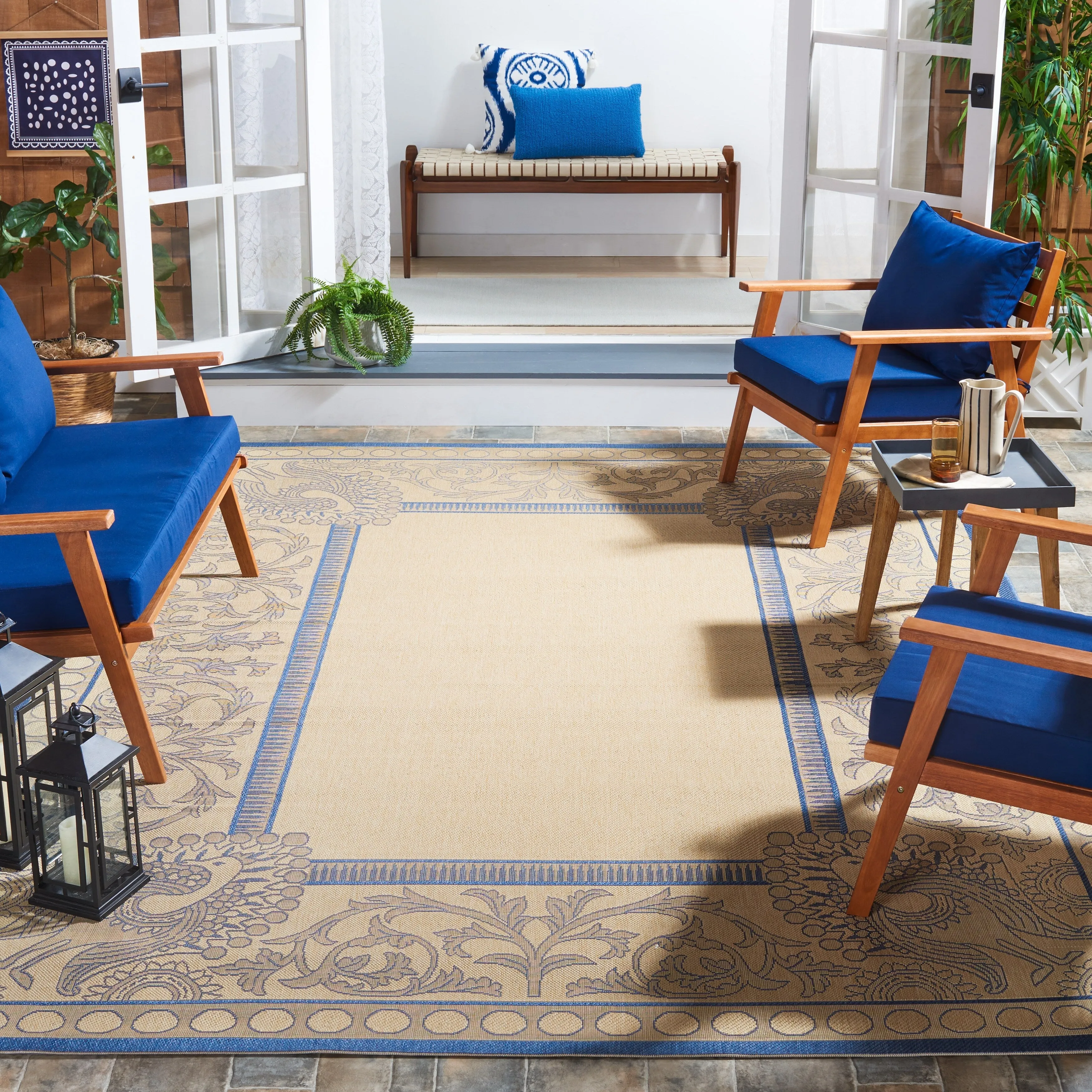 SAFAVIEH Courtyard Kitija Indoor/ Outdoor Waterproof Patio Backyard Rug