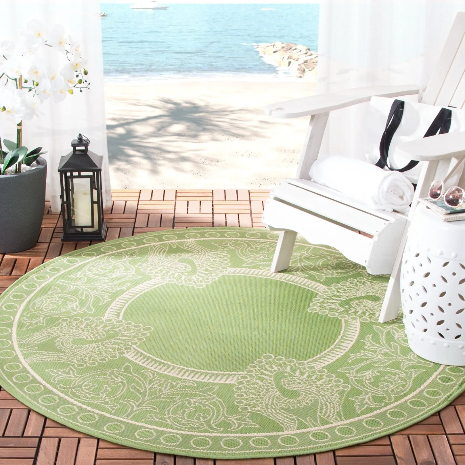 SAFAVIEH Courtyard Kitija Indoor/ Outdoor Waterproof Patio Backyard Rug