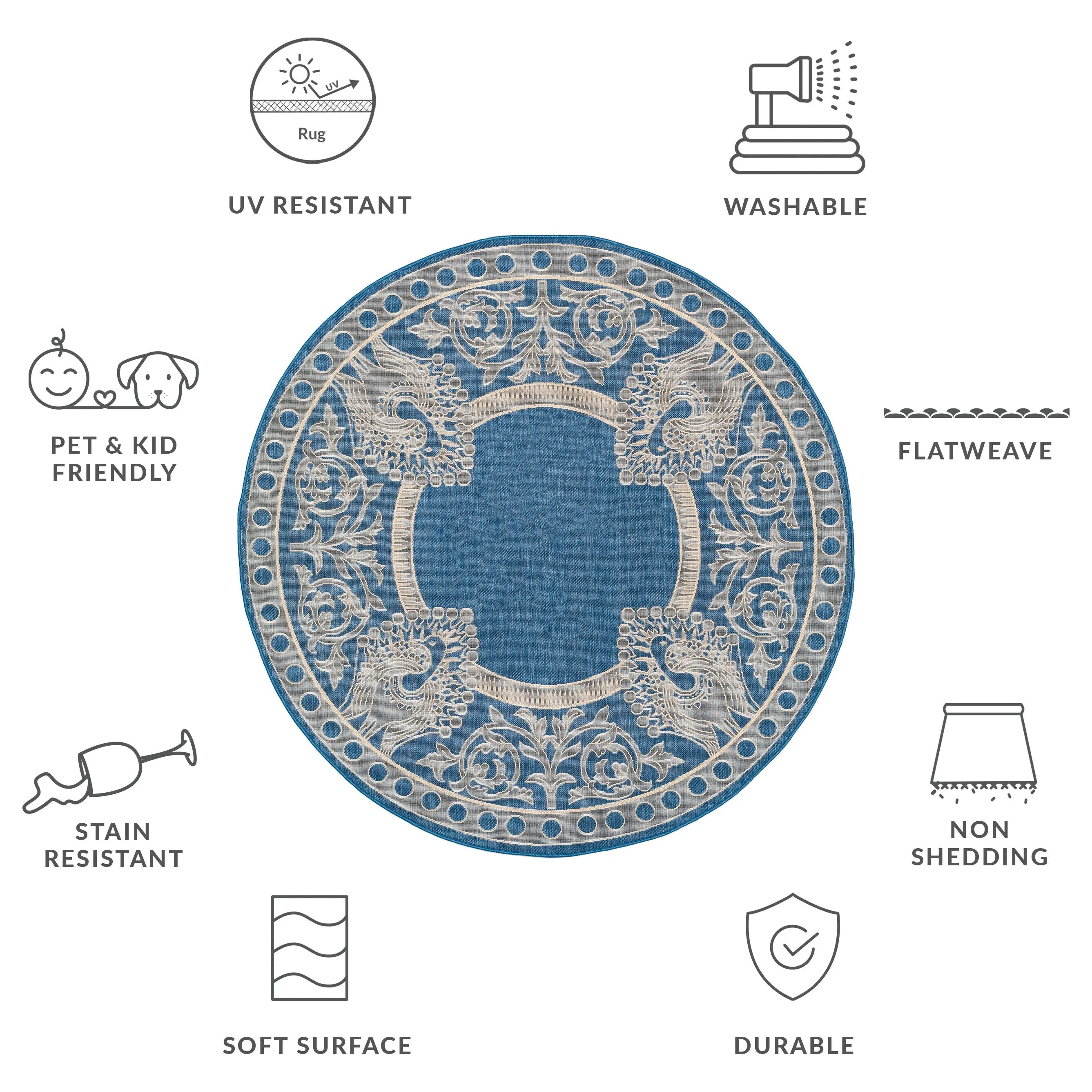 SAFAVIEH Courtyard Kitija Indoor/ Outdoor Waterproof Patio Backyard Rug