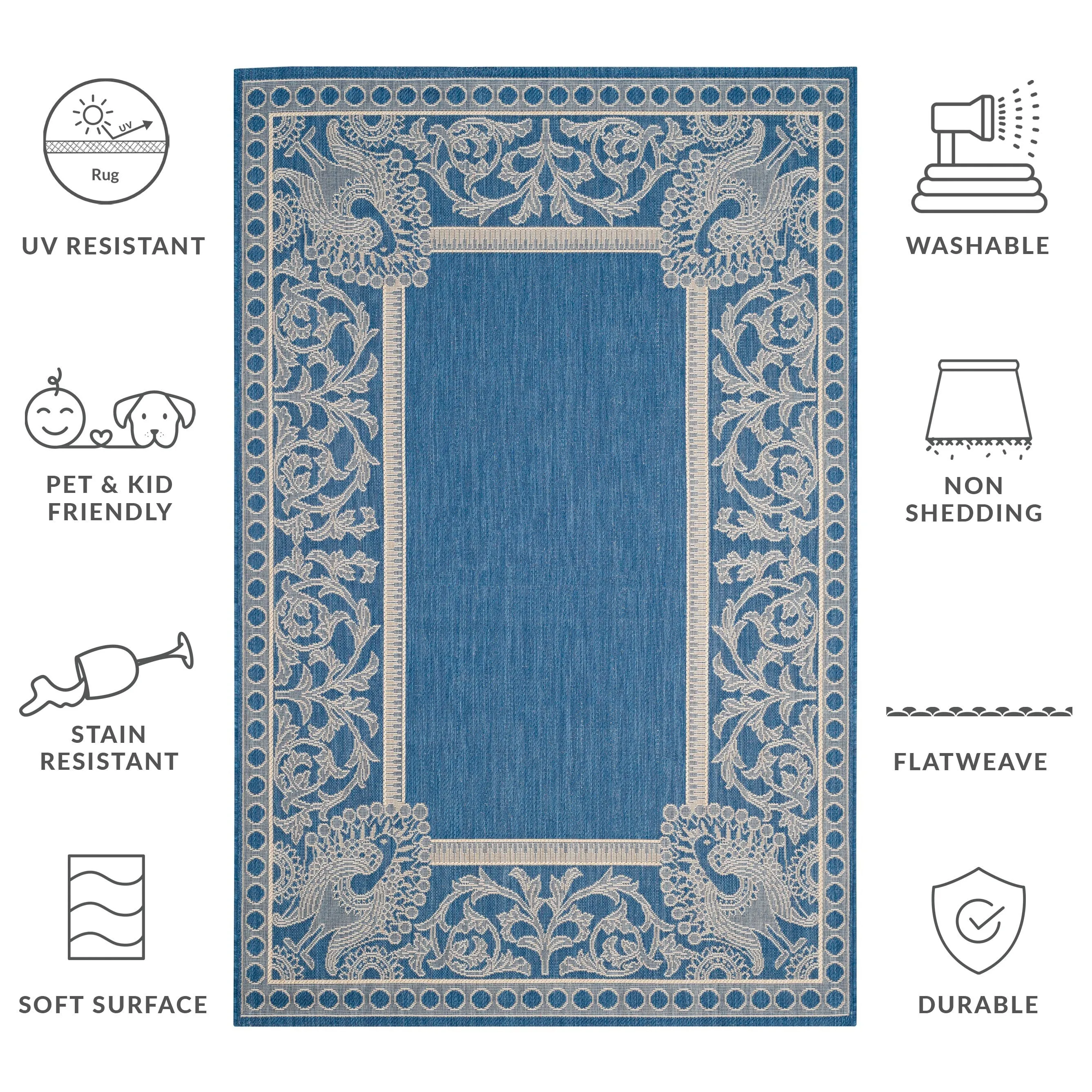 SAFAVIEH Courtyard Kitija Indoor/ Outdoor Waterproof Patio Backyard Rug