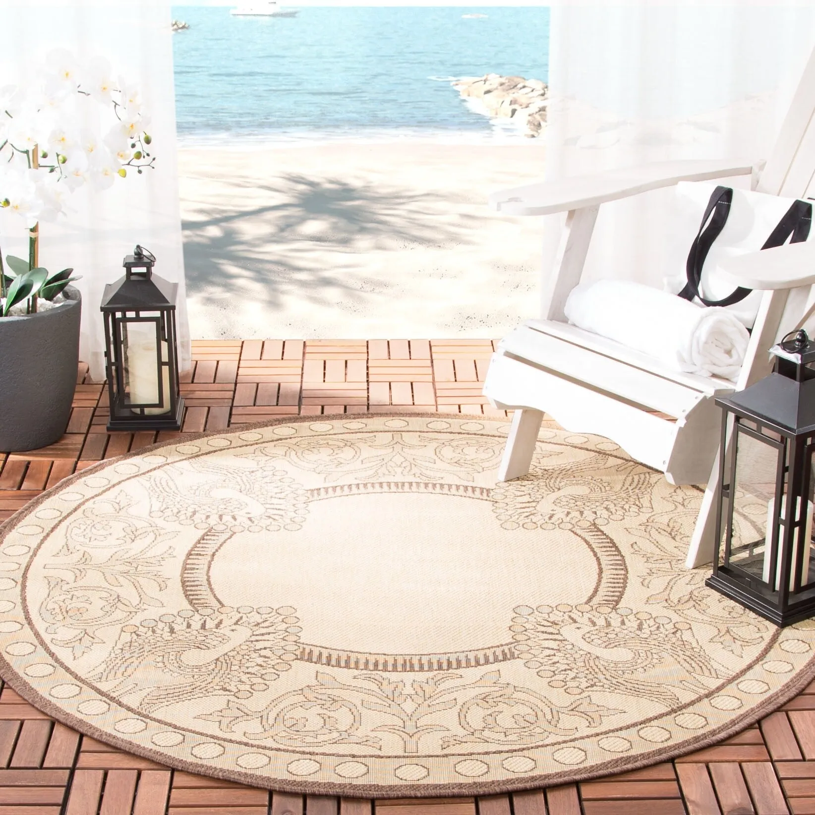 SAFAVIEH Courtyard Kitija Indoor/ Outdoor Waterproof Patio Backyard Rug