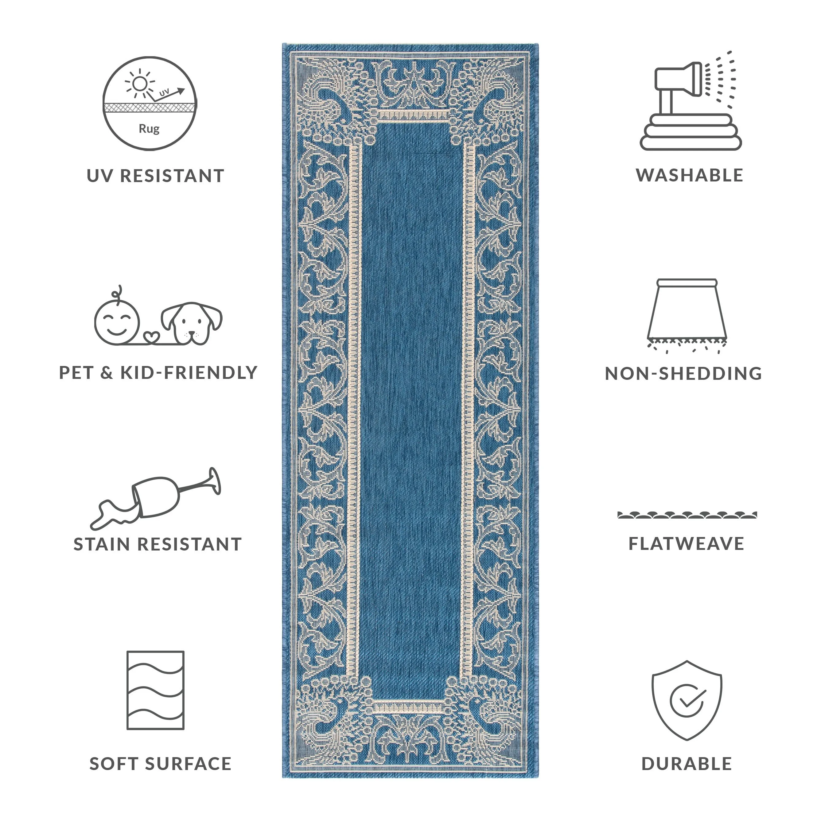 SAFAVIEH Courtyard Kitija Indoor/ Outdoor Waterproof Patio Backyard Rug