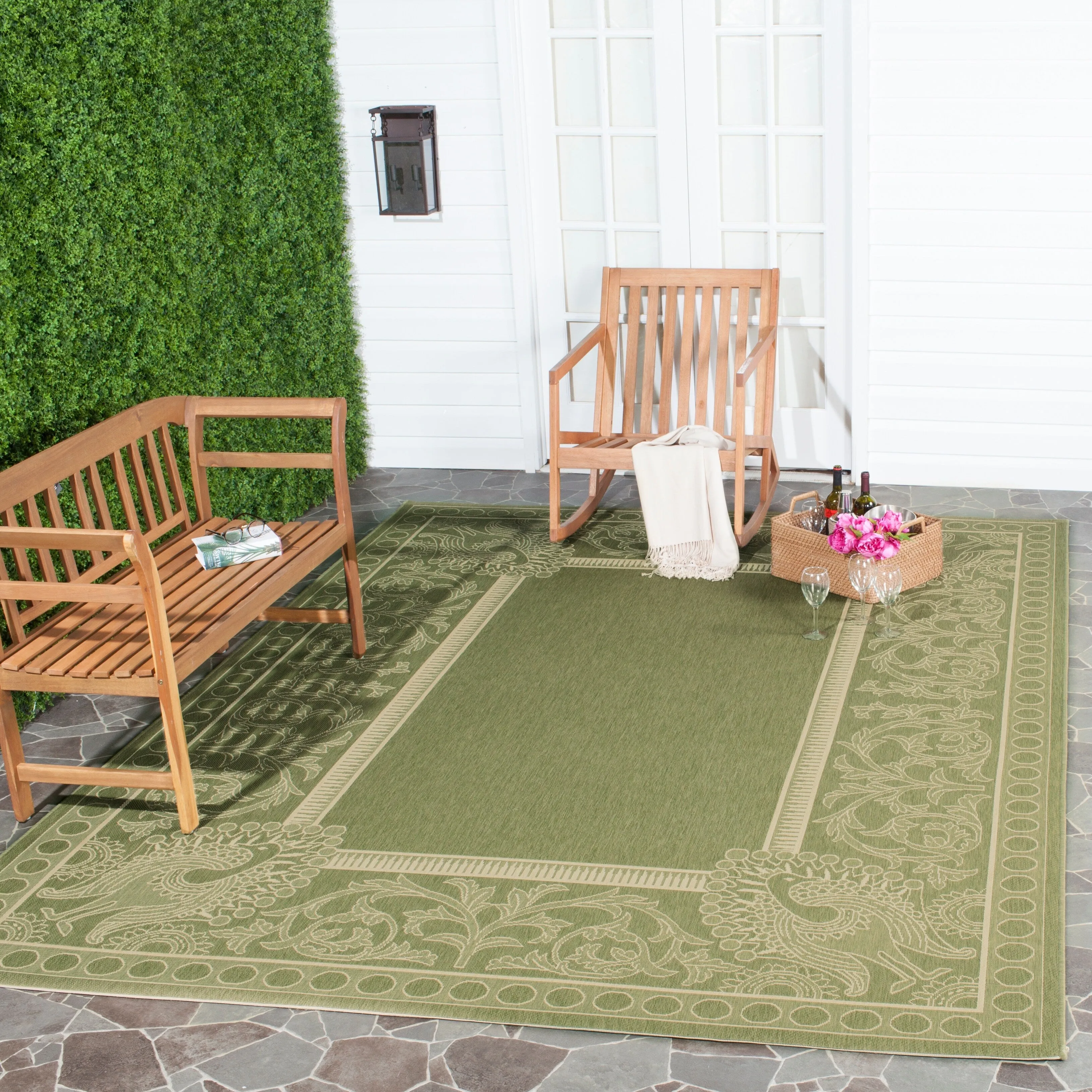 SAFAVIEH Courtyard Kitija Indoor/ Outdoor Waterproof Patio Backyard Rug