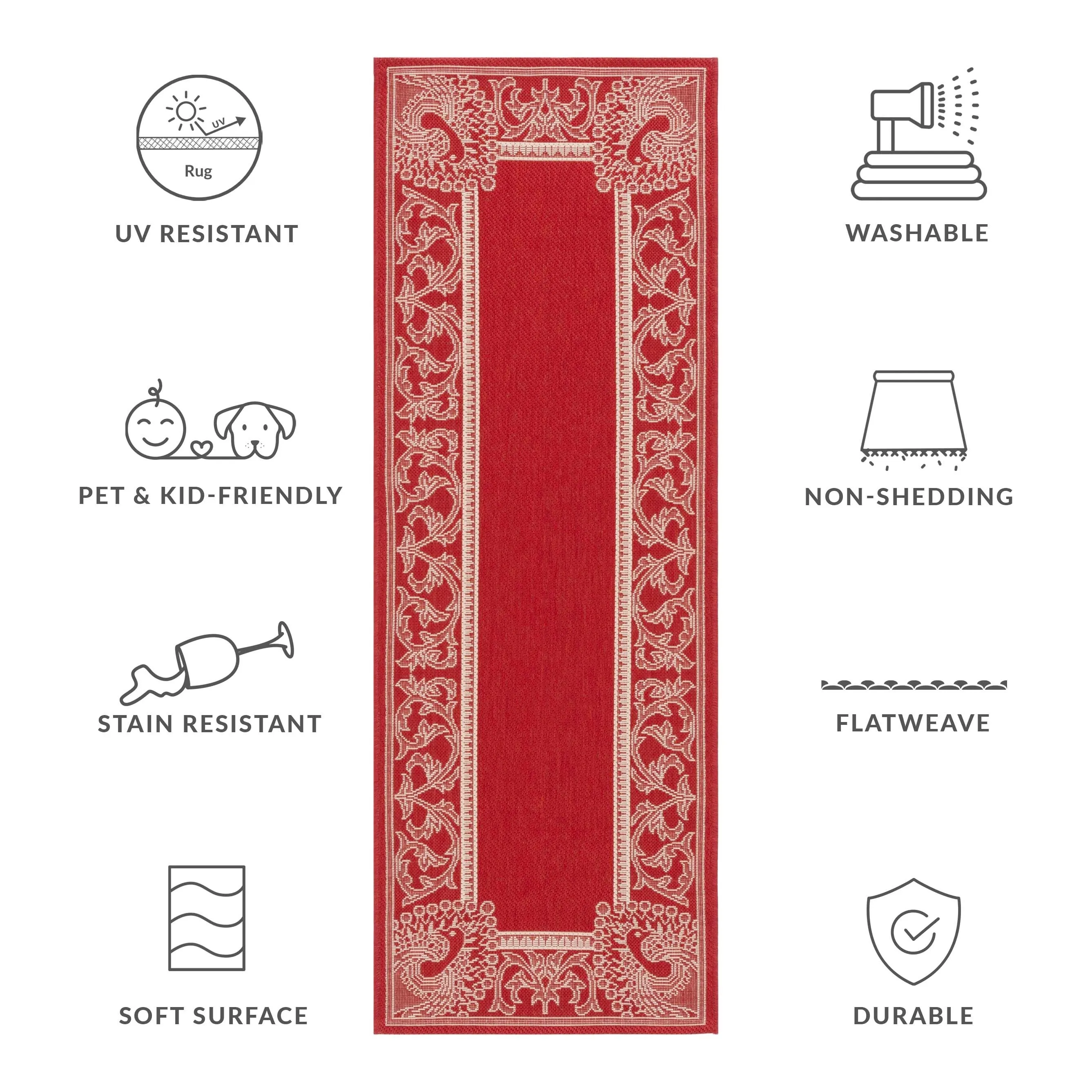 SAFAVIEH Courtyard Kitija Indoor/ Outdoor Waterproof Patio Backyard Rug