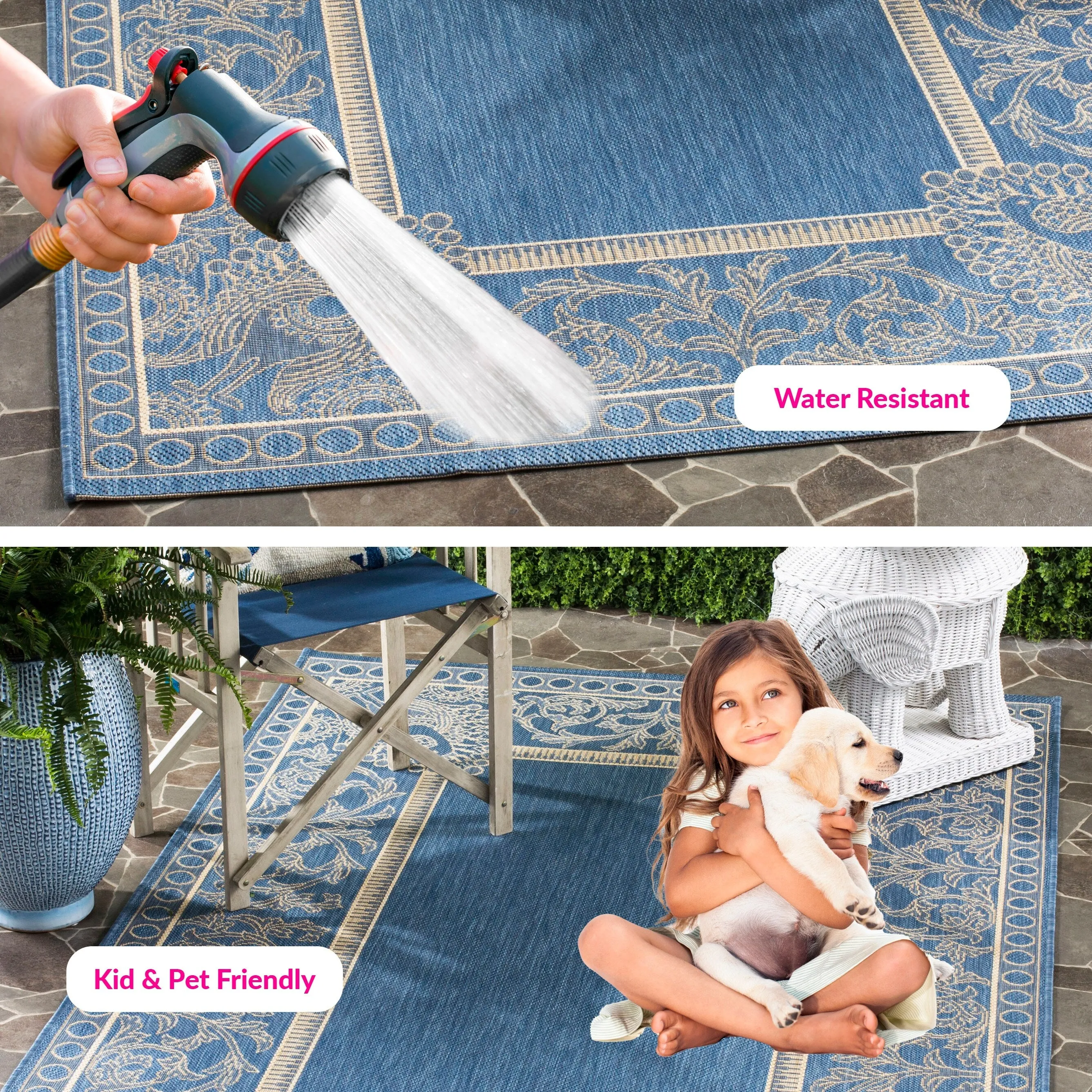 SAFAVIEH Courtyard Kitija Indoor/ Outdoor Waterproof Patio Backyard Rug