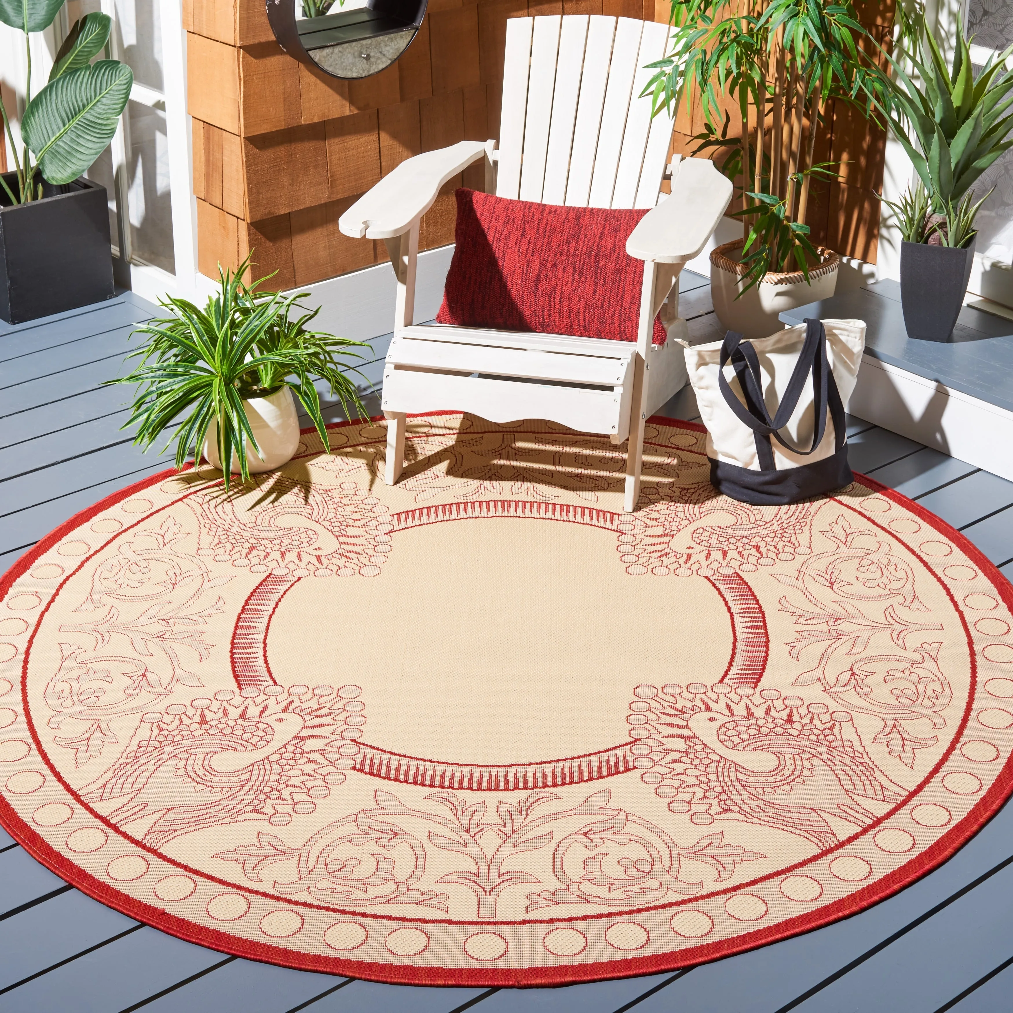 SAFAVIEH Courtyard Kitija Indoor/ Outdoor Waterproof Patio Backyard Rug