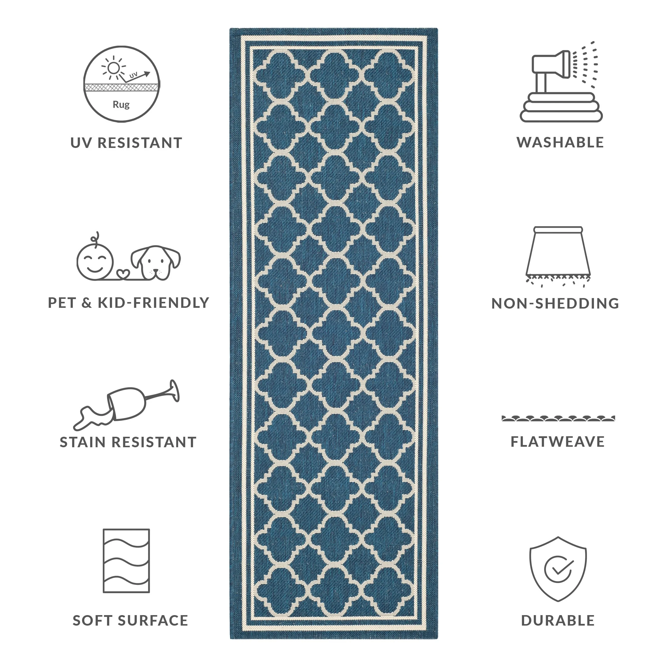 SAFAVIEH Courtyard Kristelle Indoor/ Outdoor Waterproof Patio Backyard Rug