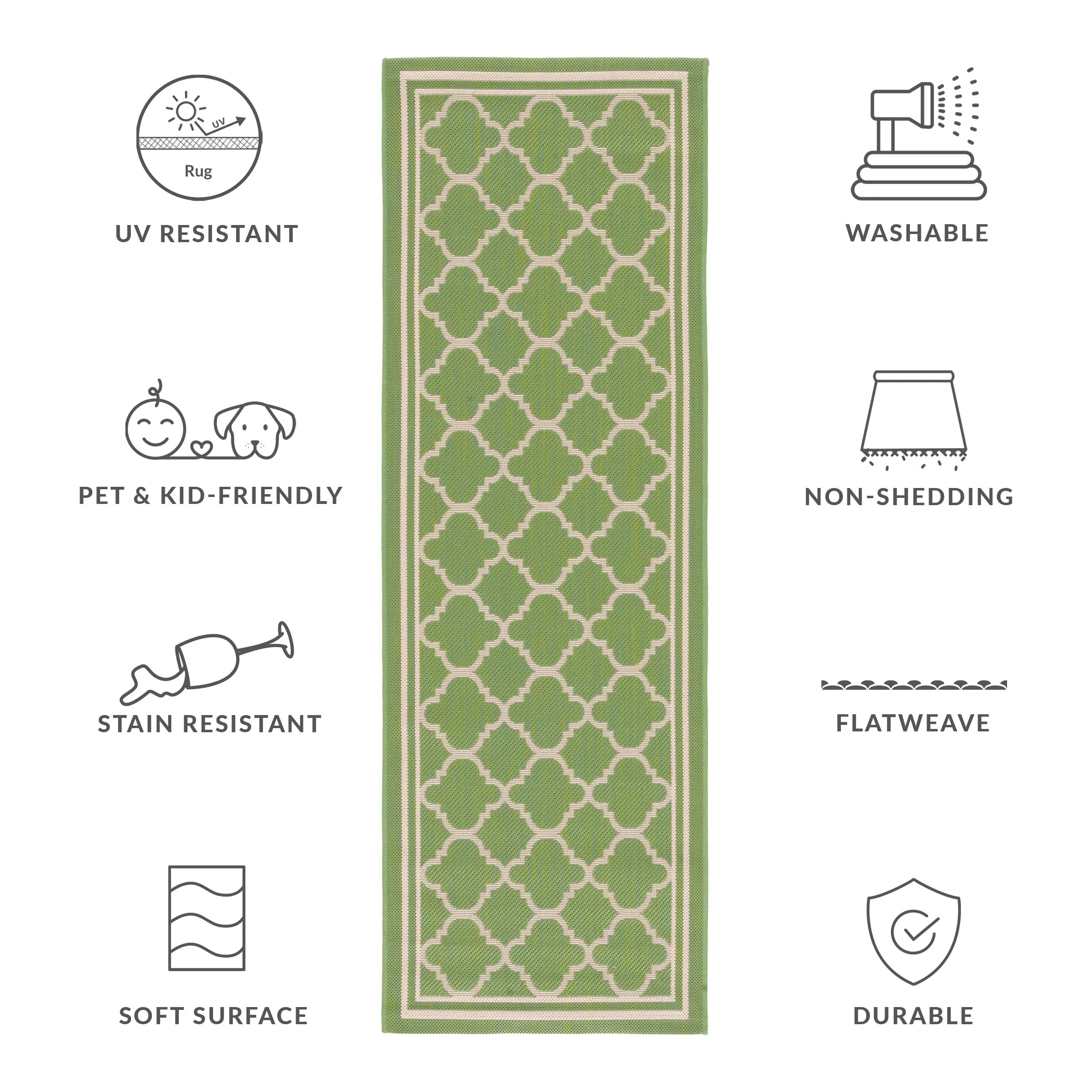 SAFAVIEH Courtyard Kristelle Indoor/ Outdoor Waterproof Patio Backyard Rug