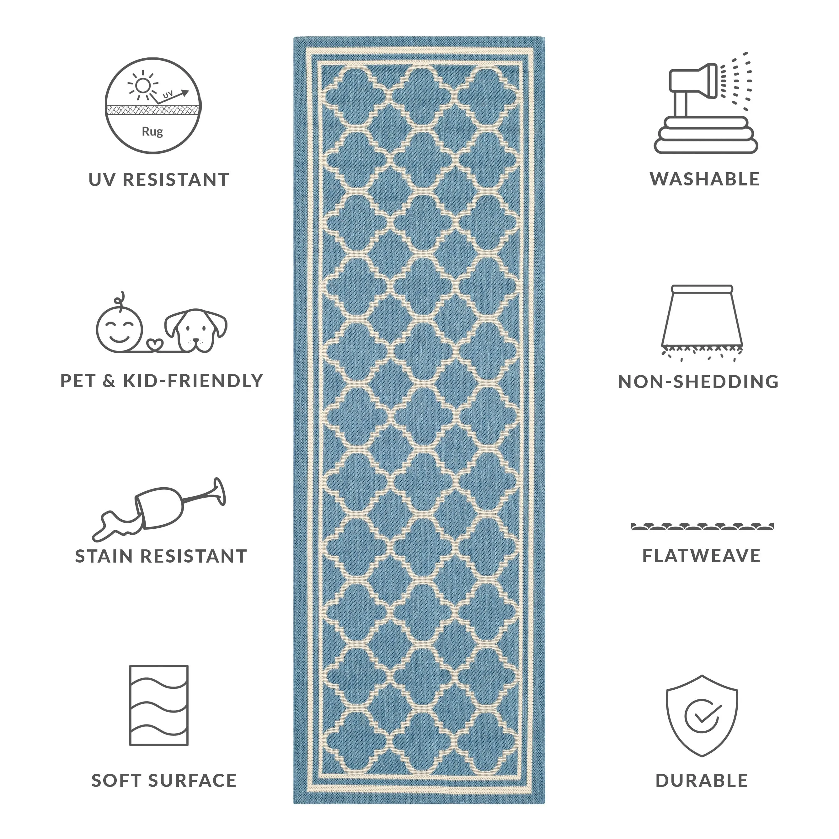 SAFAVIEH Courtyard Kristelle Indoor/ Outdoor Waterproof Patio Backyard Rug
