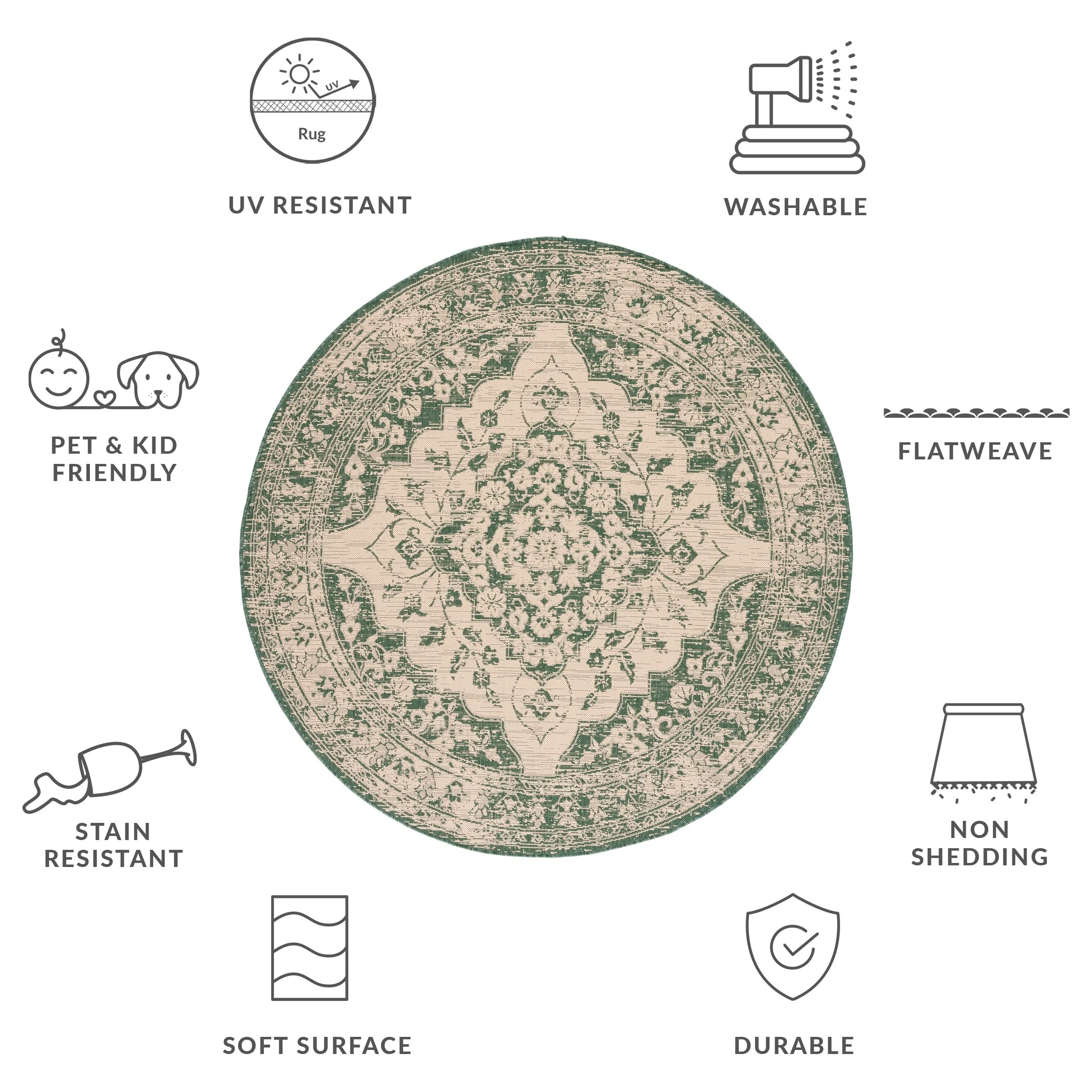 SAFAVIEH Courtyard Mirte Indoor /Outdoor Waterproof Backyard Patio Rug