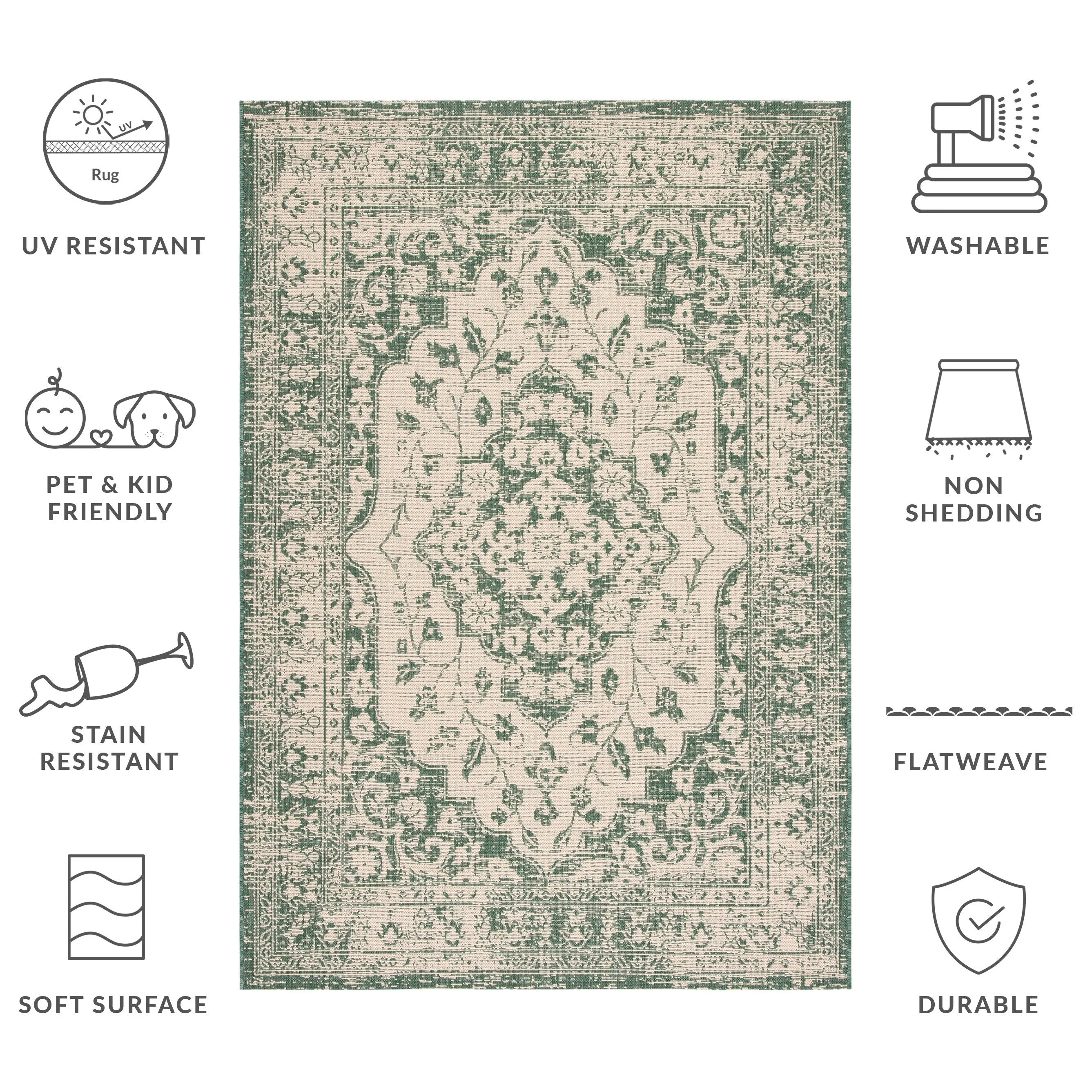 SAFAVIEH Courtyard Mirte Indoor /Outdoor Waterproof Backyard Patio Rug
