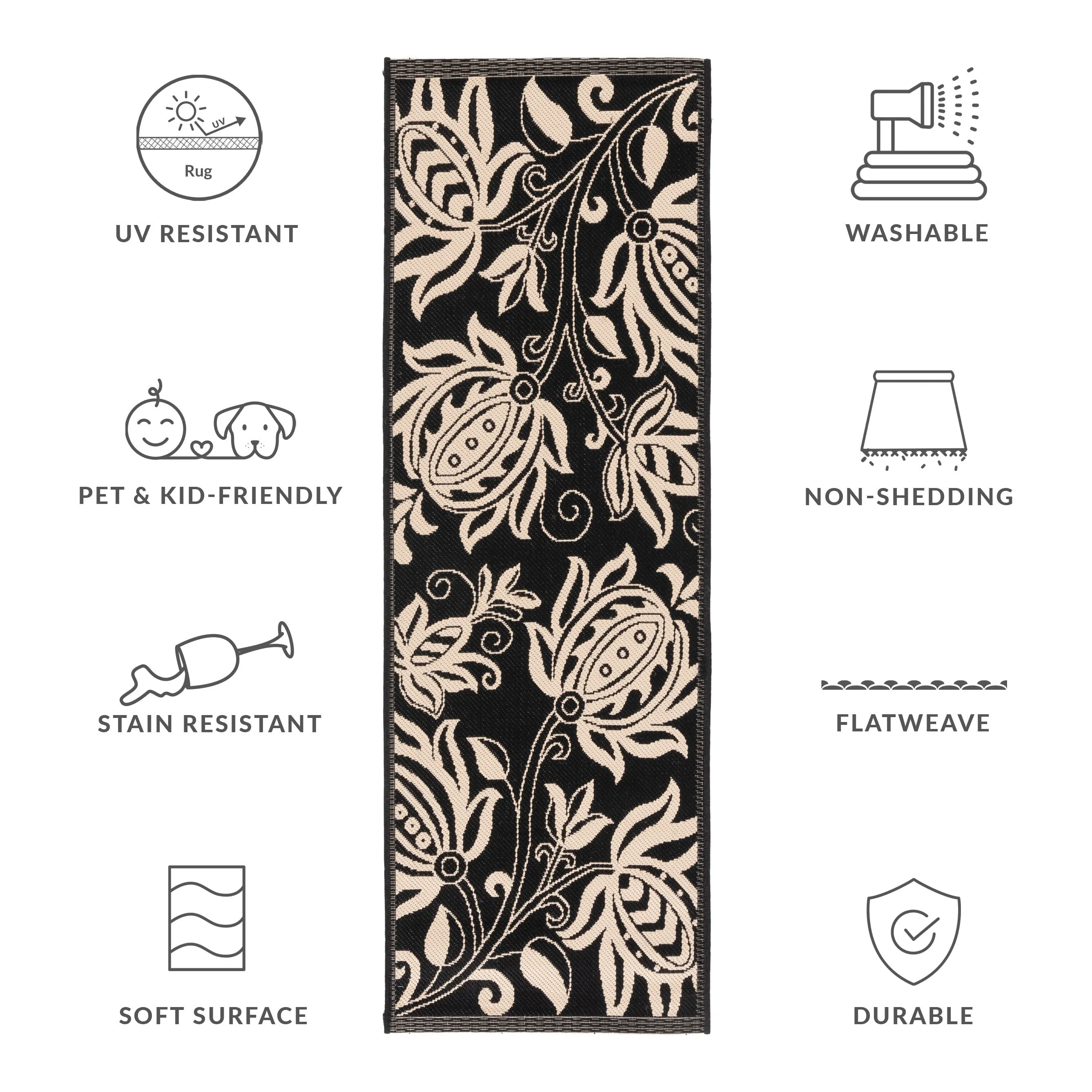 SAFAVIEH Courtyard Nasima Indoor/ Outdoor Patio Backyard Rug