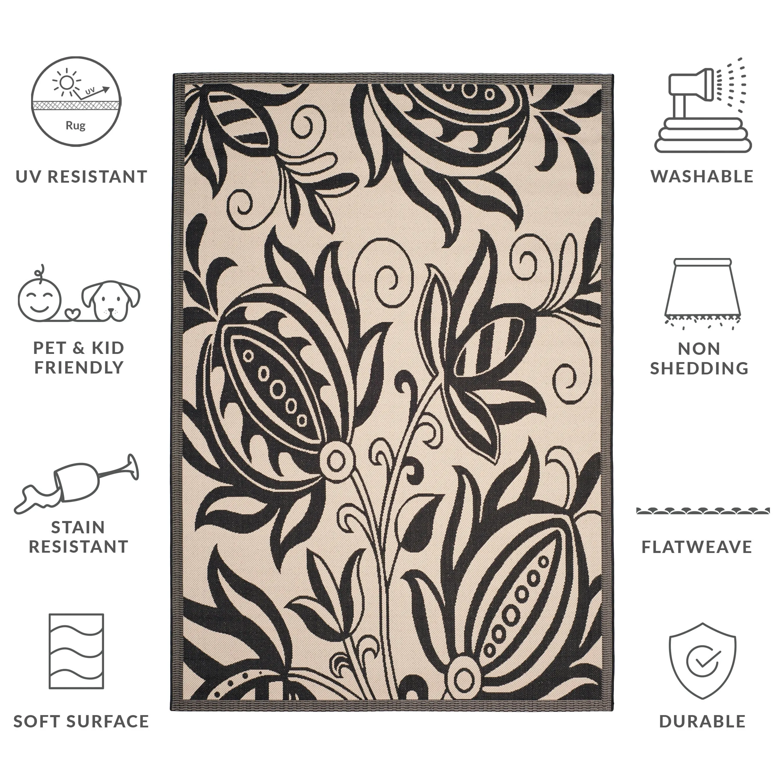 SAFAVIEH Courtyard Nasima Indoor/ Outdoor Patio Backyard Rug