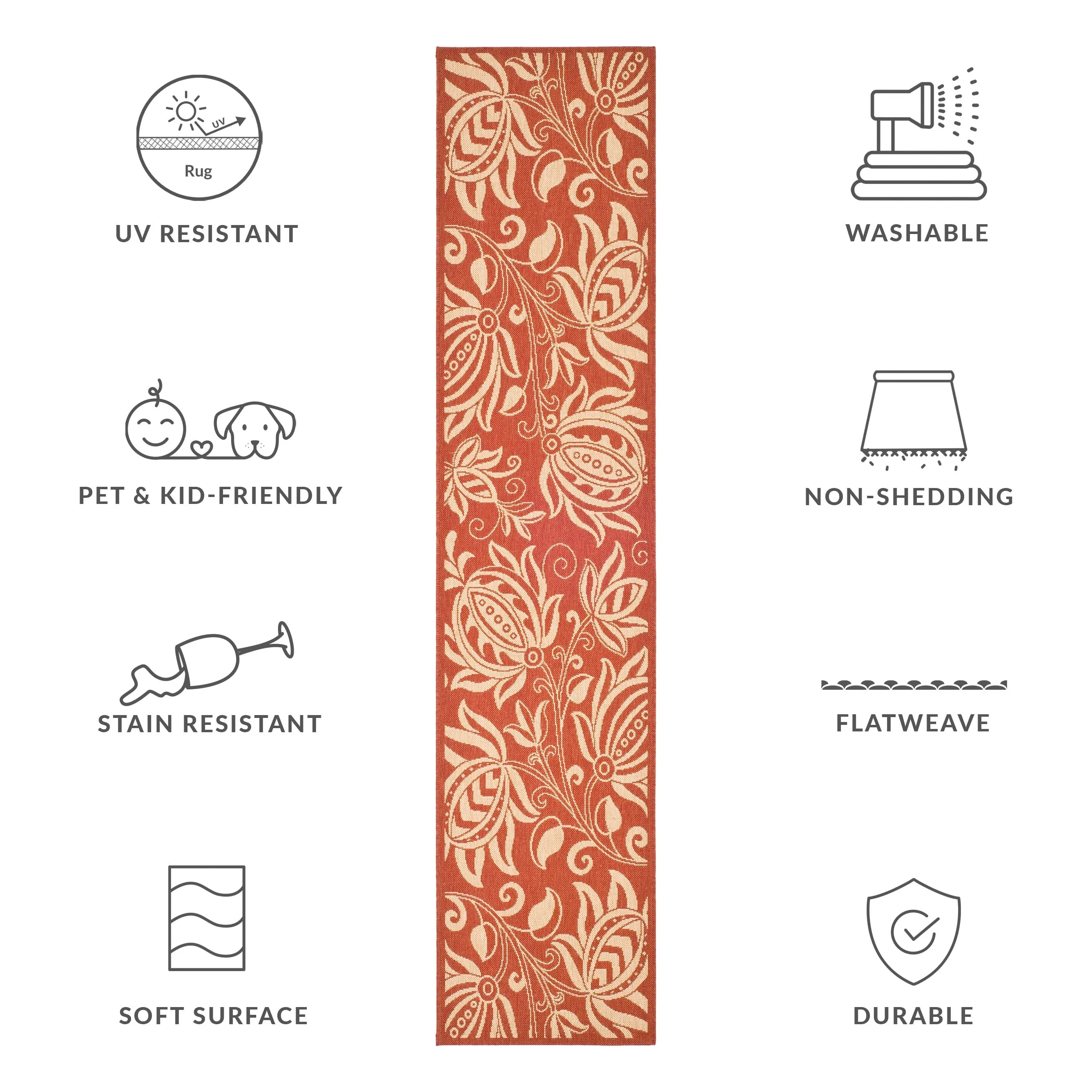 SAFAVIEH Courtyard Nasima Indoor/ Outdoor Patio Backyard Rug