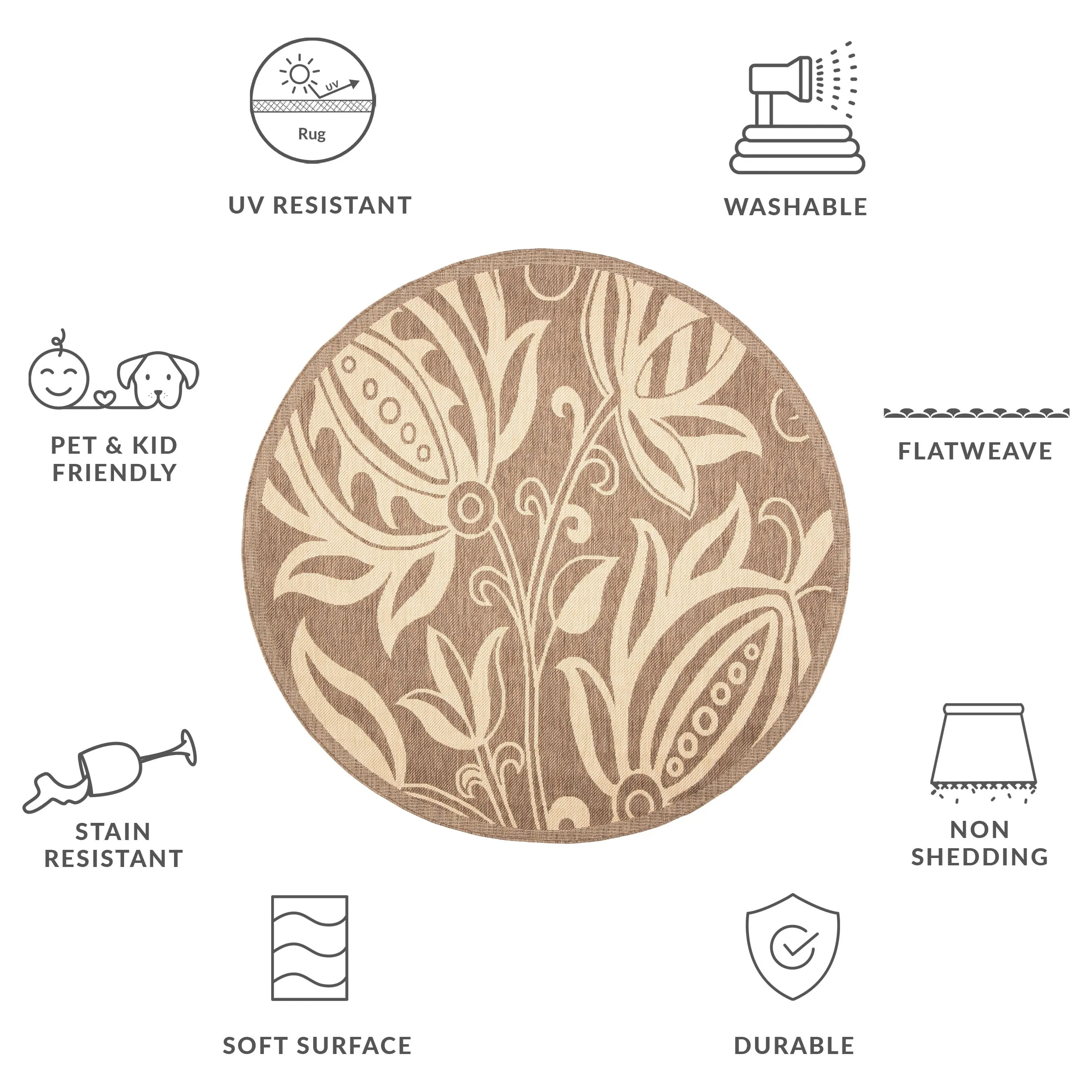 SAFAVIEH Courtyard Nasima Indoor/ Outdoor Patio Backyard Rug