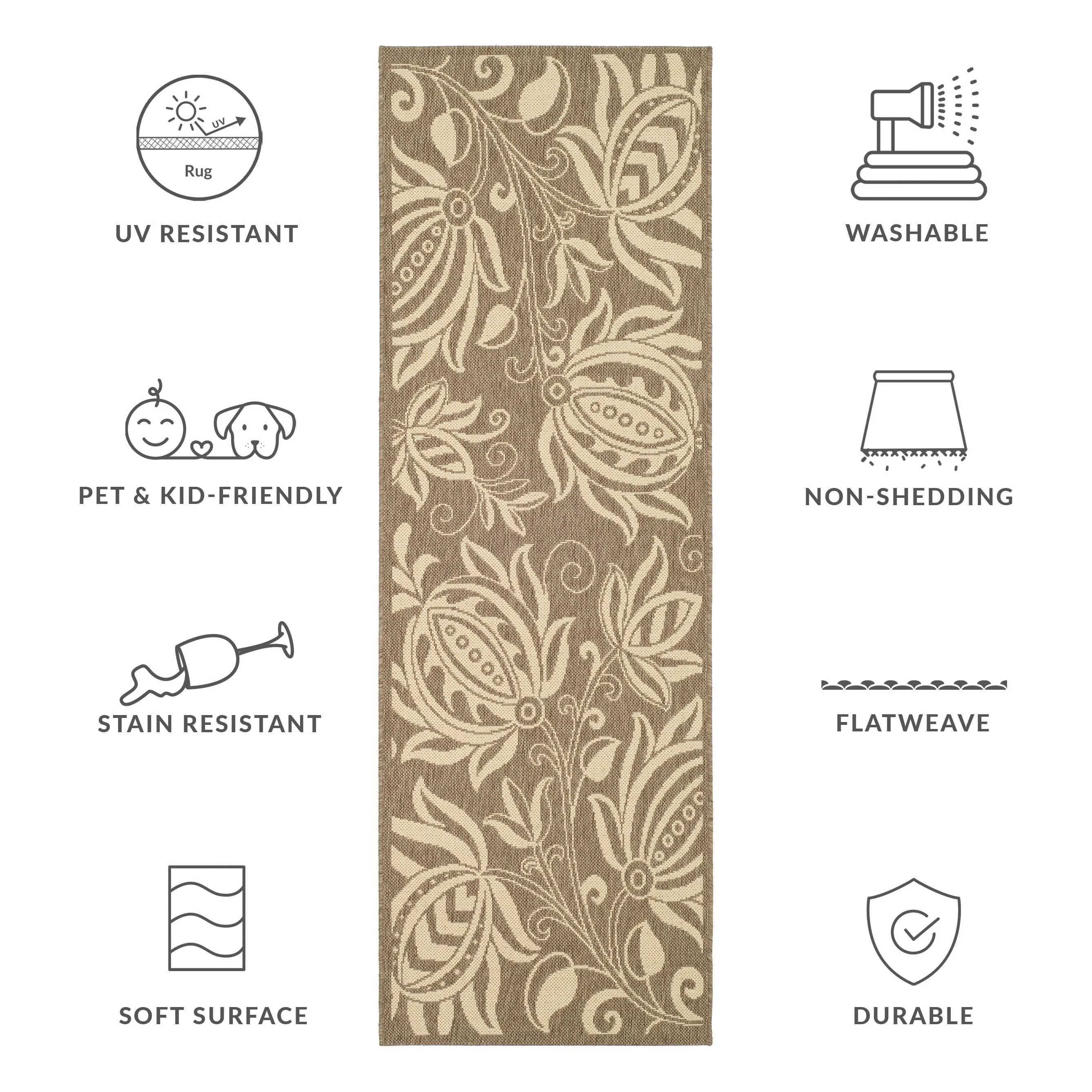 SAFAVIEH Courtyard Nasima Indoor/ Outdoor Patio Backyard Rug
