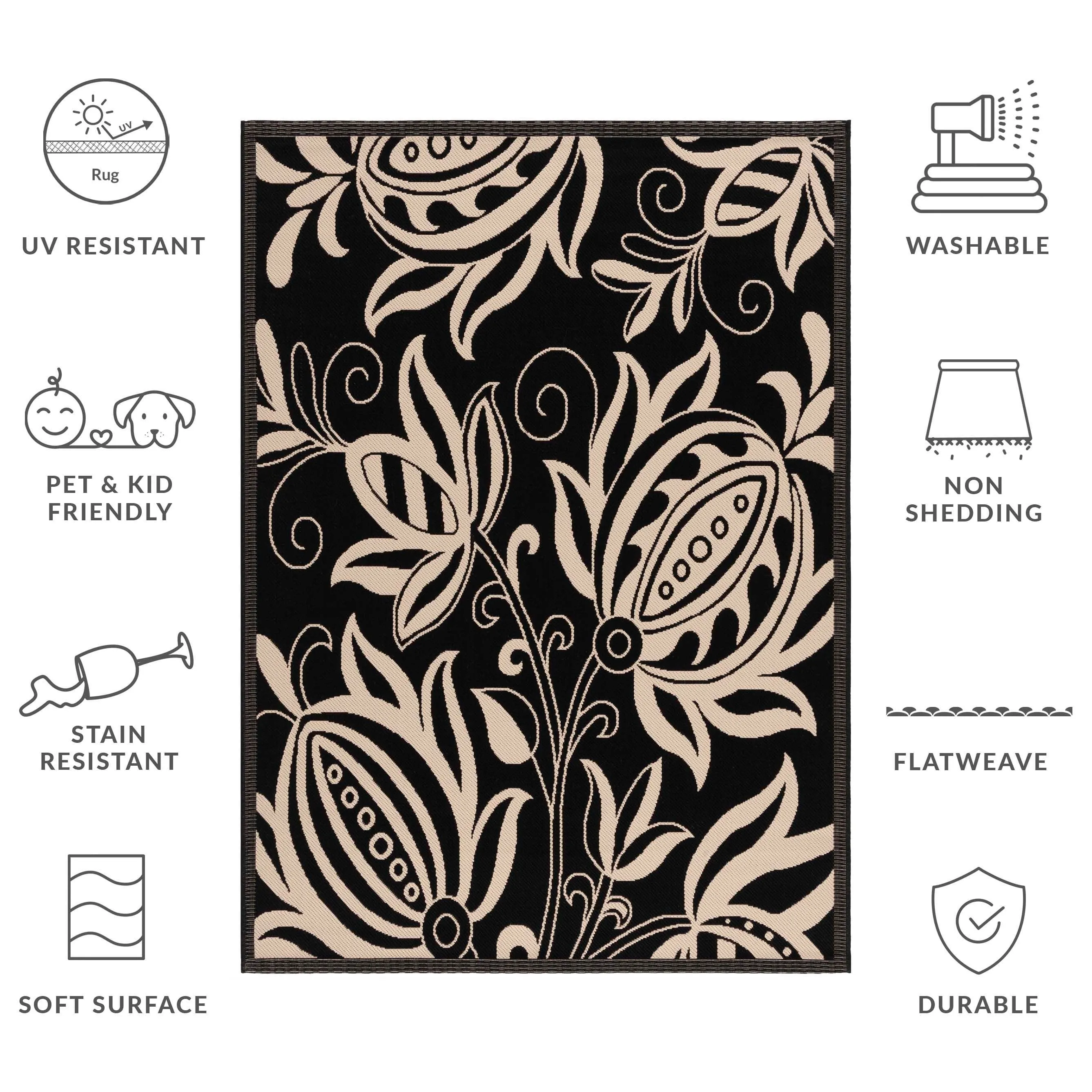 SAFAVIEH Courtyard Nasima Indoor/ Outdoor Patio Backyard Rug