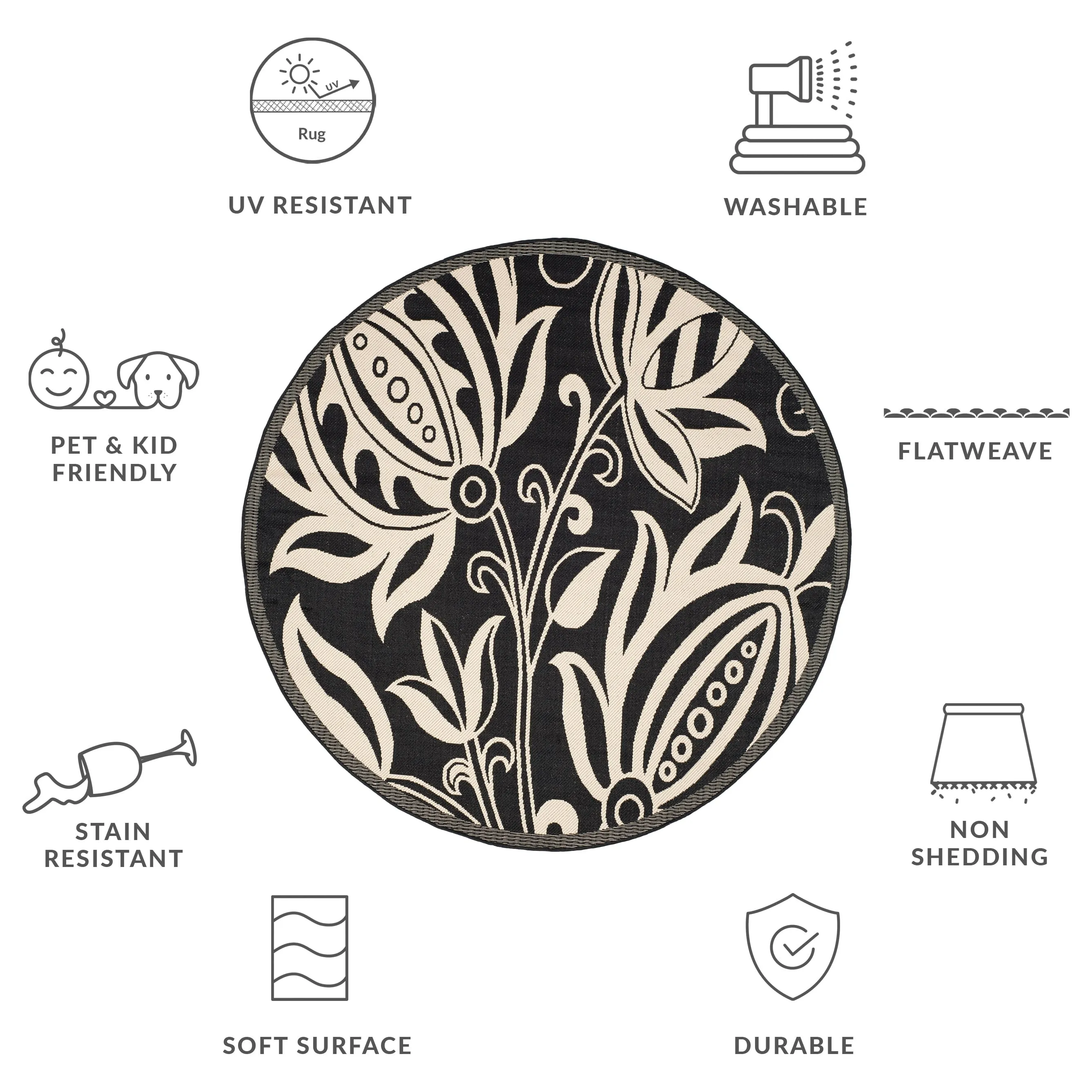 SAFAVIEH Courtyard Nasima Indoor/ Outdoor Patio Backyard Rug