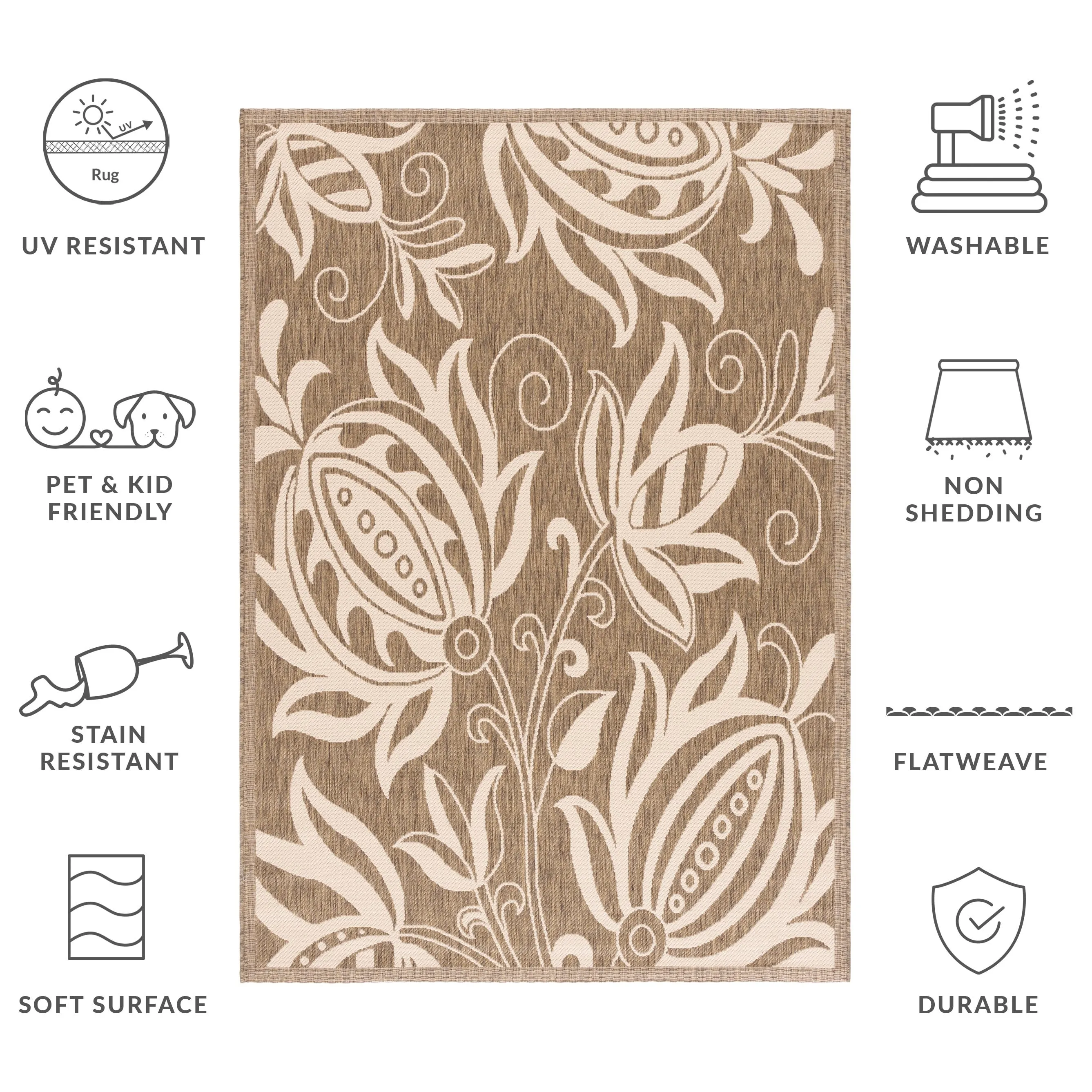 SAFAVIEH Courtyard Nasima Indoor/ Outdoor Patio Backyard Rug