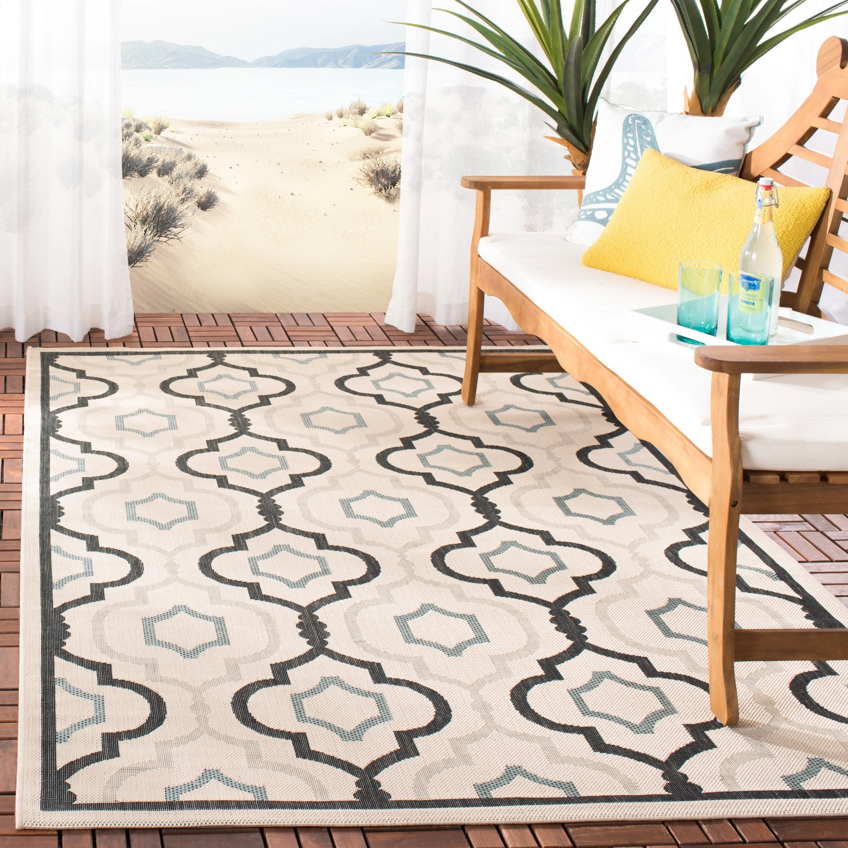 SAFAVIEH Courtyard Oyvor Indoor/ Outdoor Waterproof Patio Backyard Rug