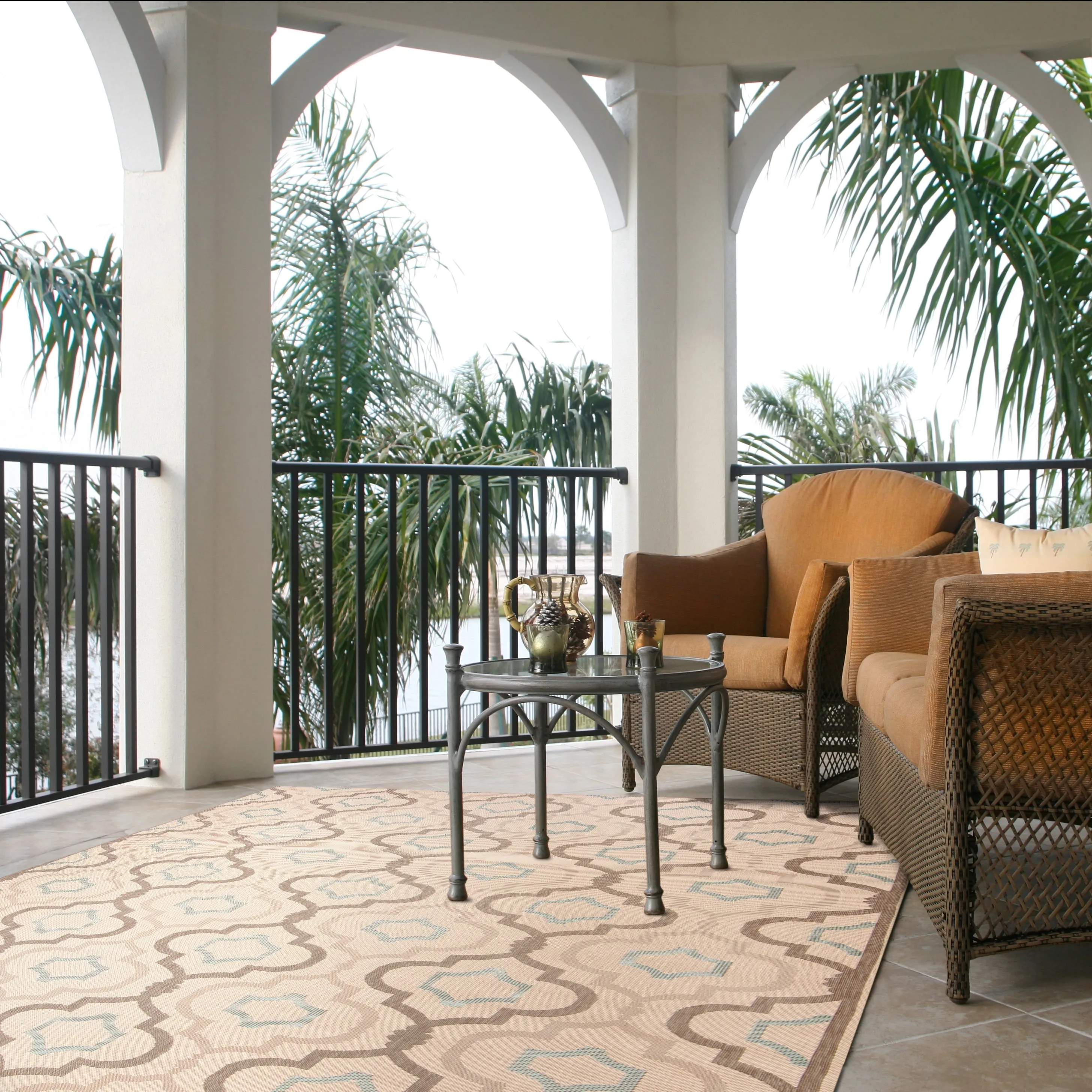 SAFAVIEH Courtyard Rasita Indoor/ Outdoor Waterproof Patio Backyard Rug
