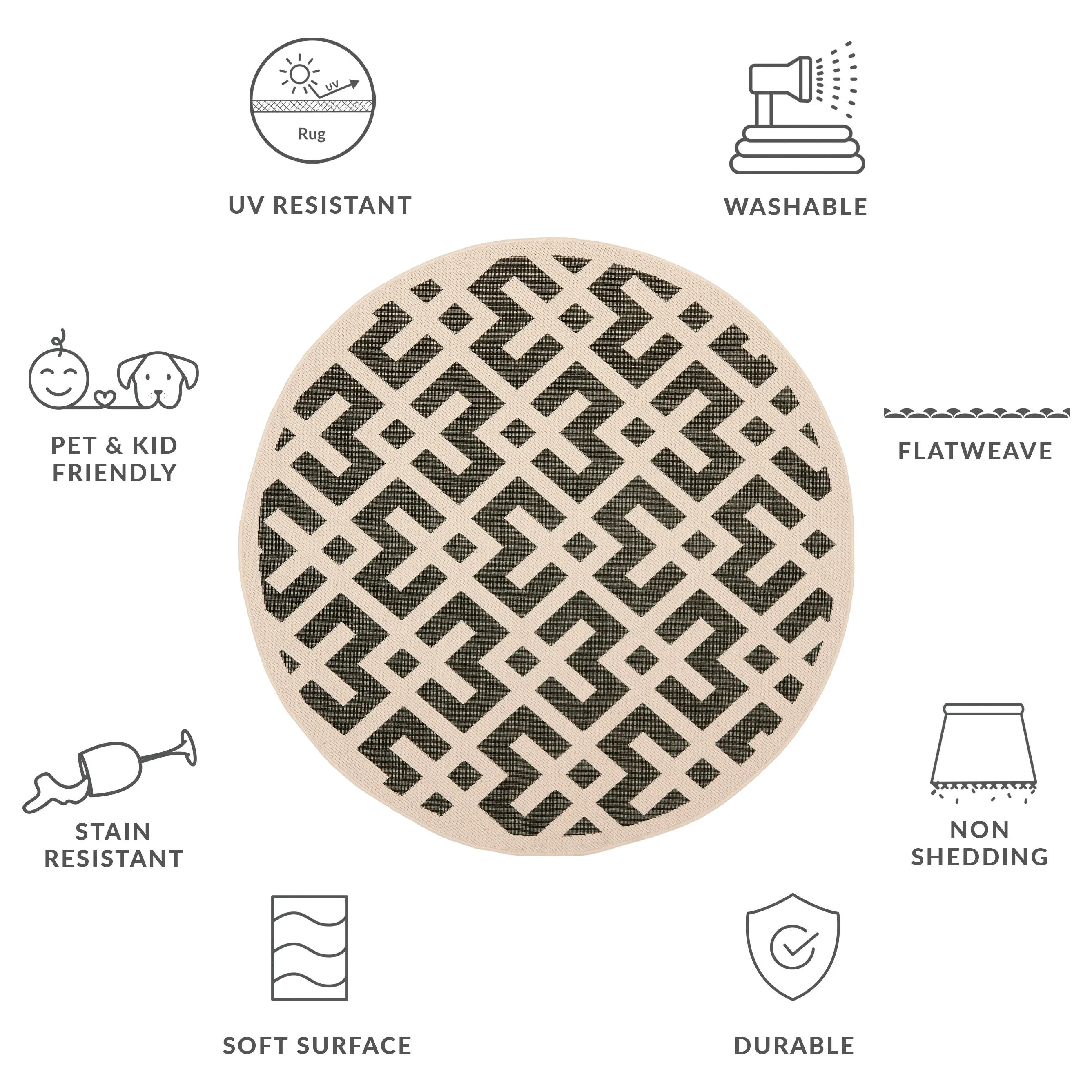 SAFAVIEH Courtyard Sytske Indoor/ Outdoor Waterproof Patio Backyard Rug