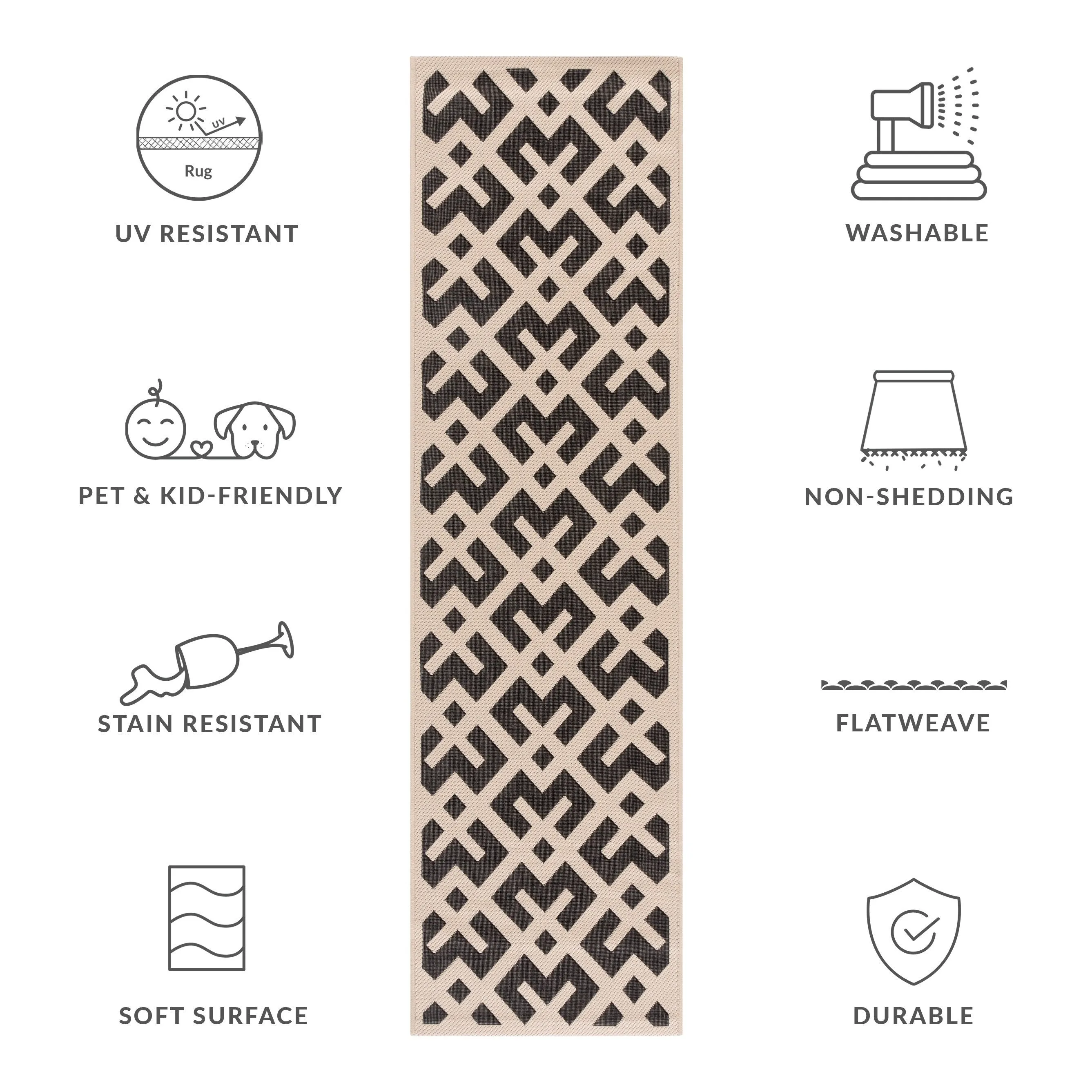 SAFAVIEH Courtyard Sytske Indoor/ Outdoor Waterproof Patio Backyard Rug