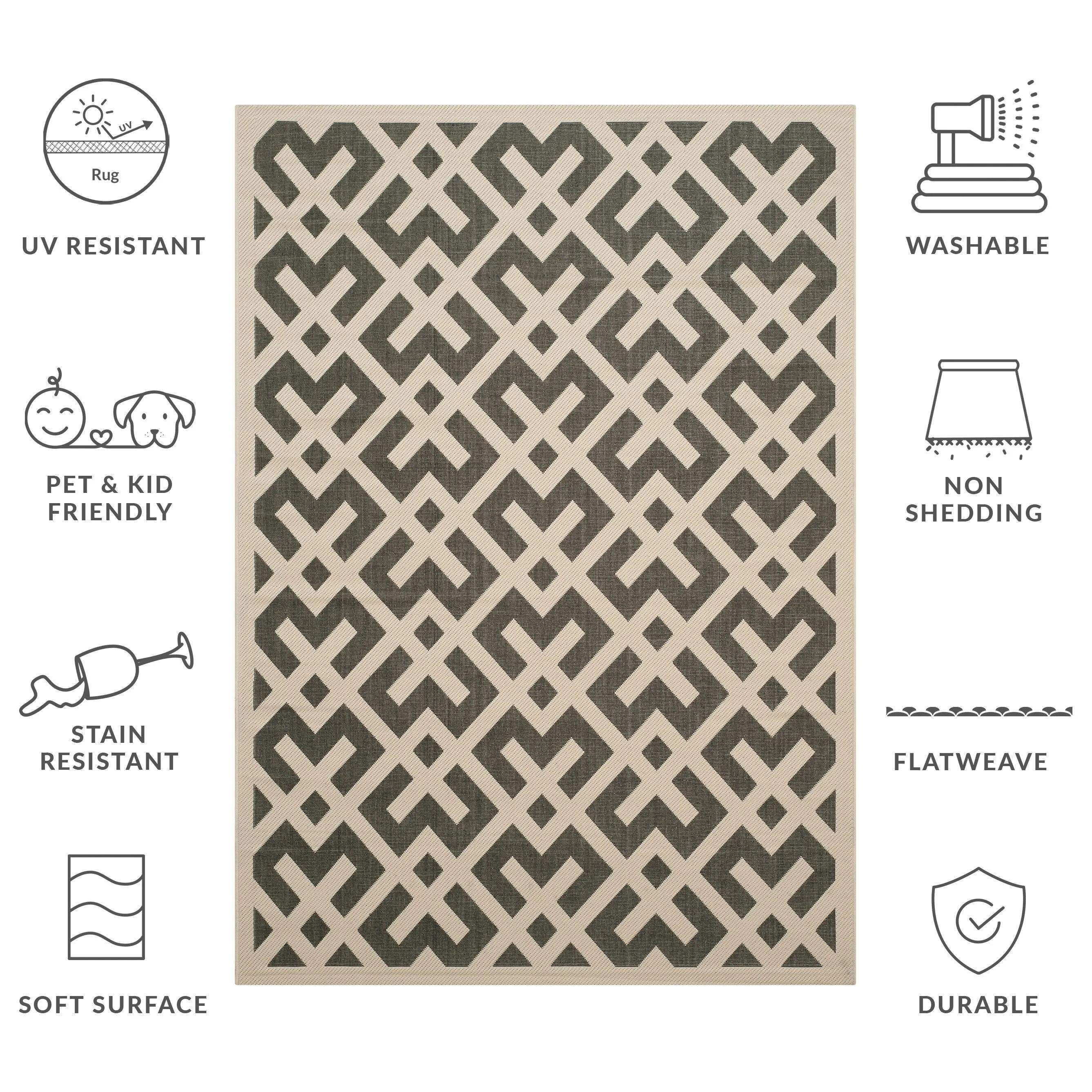 SAFAVIEH Courtyard Sytske Indoor/ Outdoor Waterproof Patio Backyard Rug