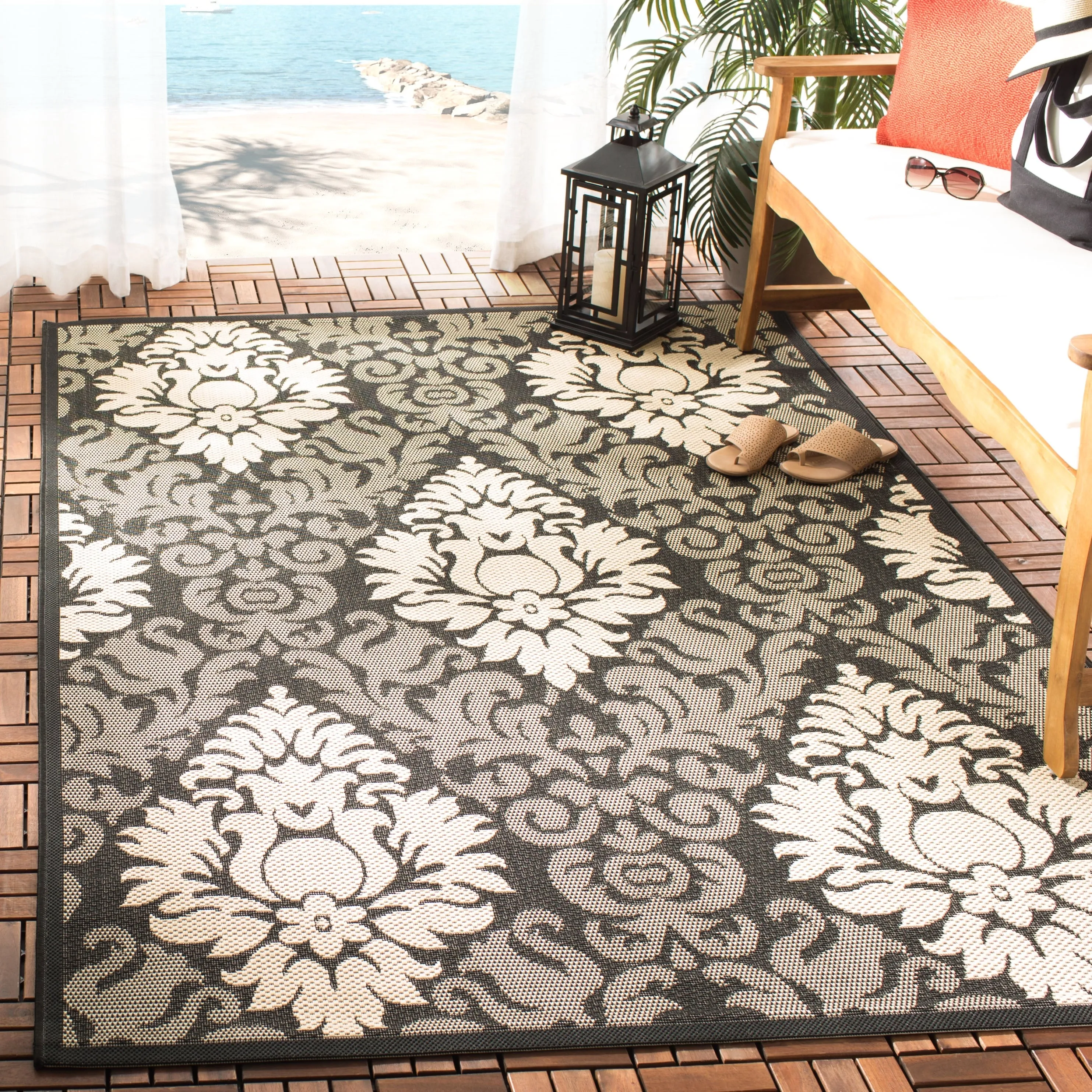 SAFAVIEH Courtyard Willene Boho Indoor/ Outdoor Waterproof Patio Backyard Rug