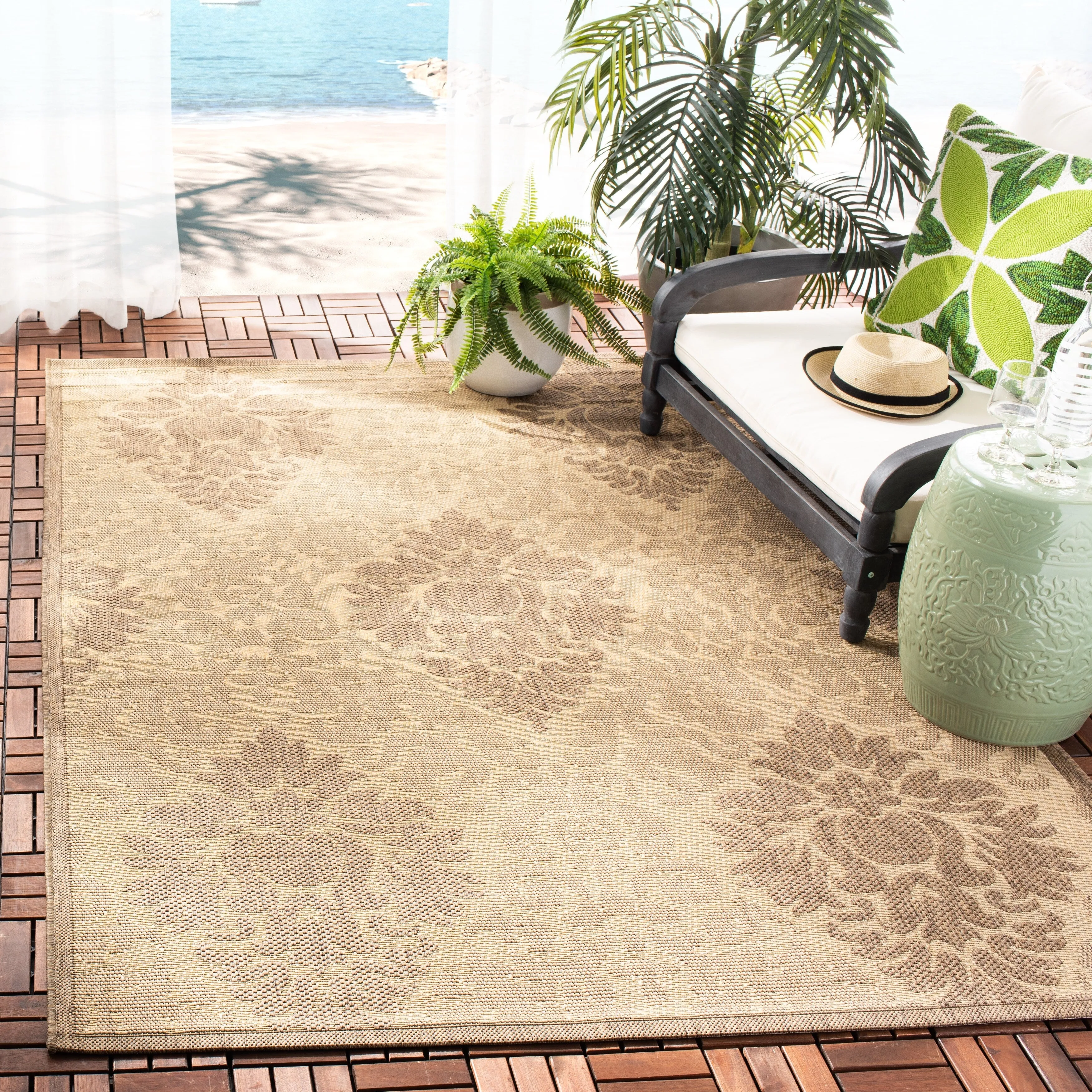 SAFAVIEH Courtyard Willene Boho Indoor/ Outdoor Waterproof Patio Backyard Rug